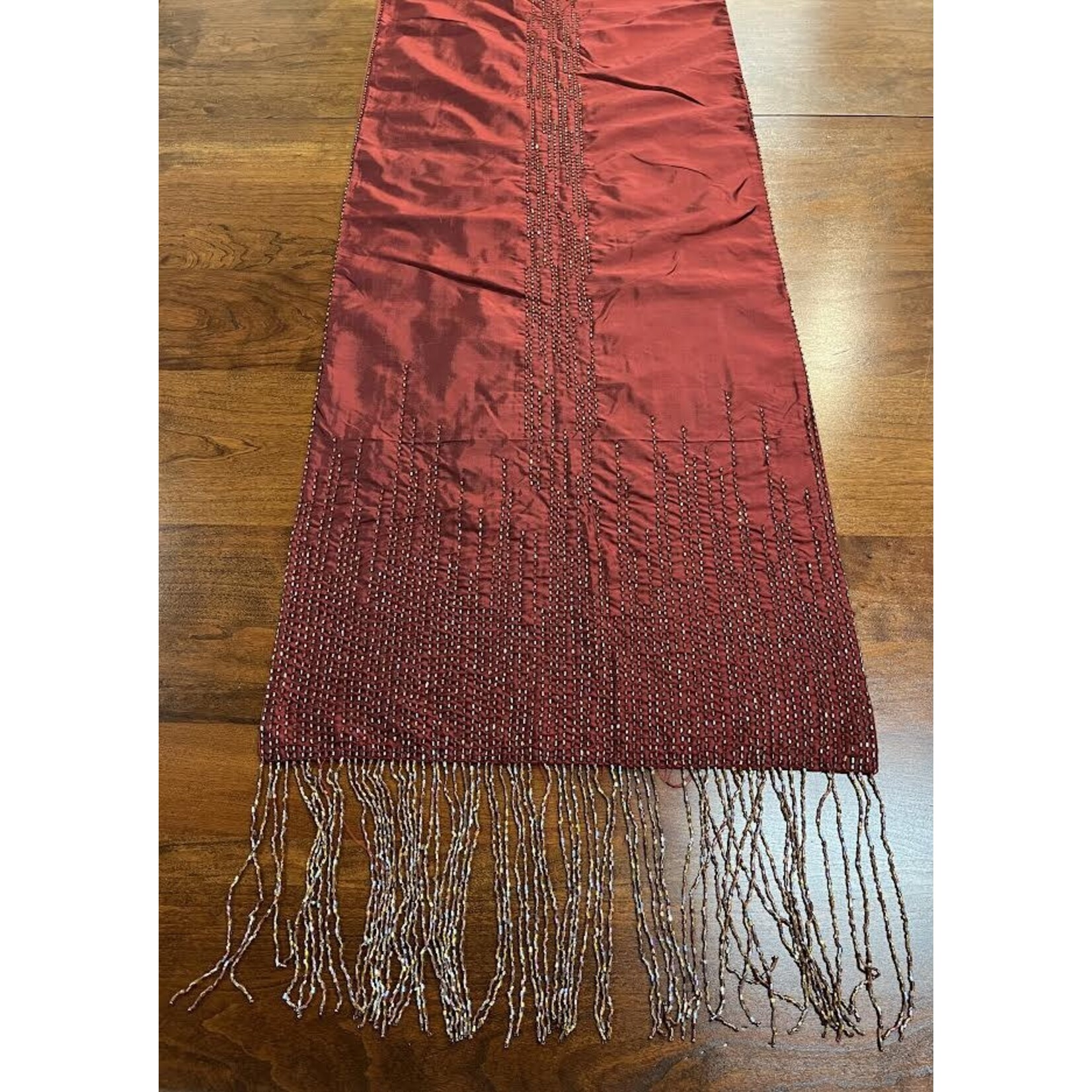 Sethi and Sethi Table Runner Silk Claret