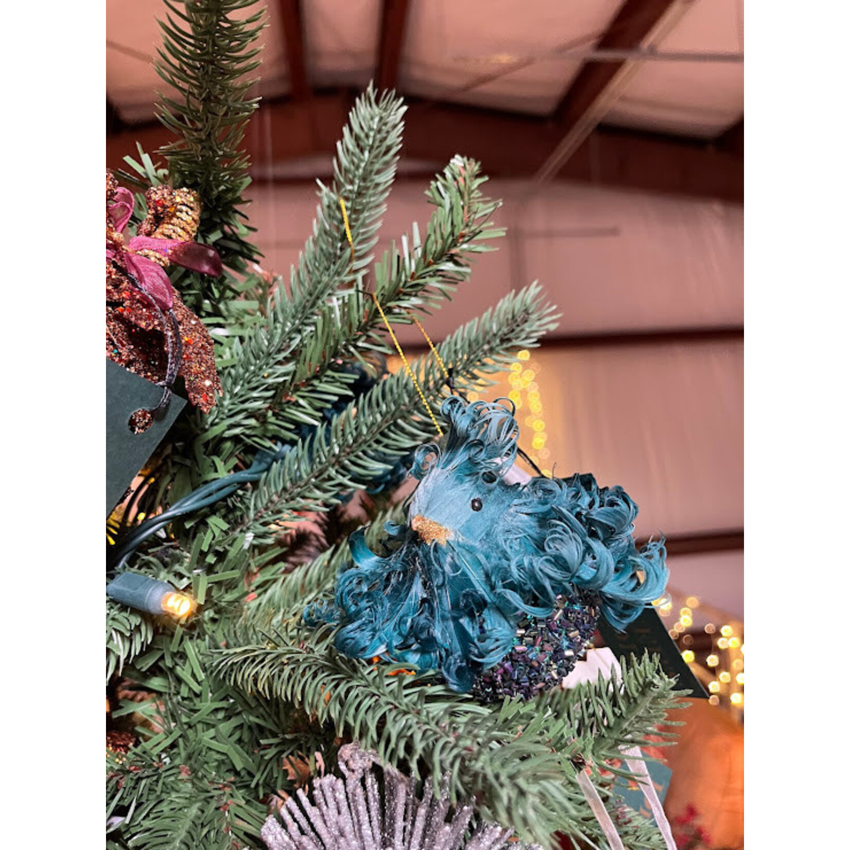 Katherine's Collection Teal Jewel Tone Nativity Fluffle Small Bird Ornament