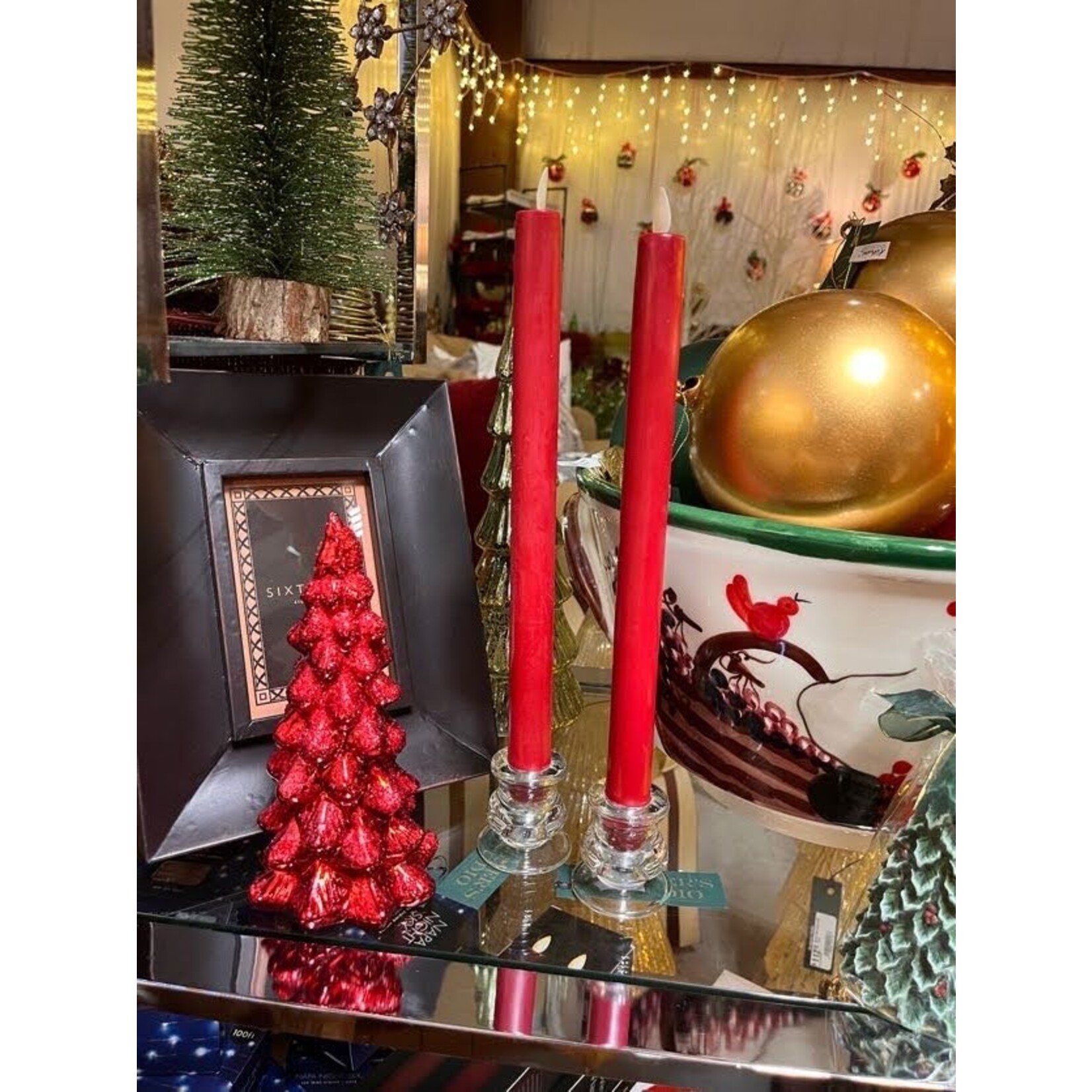 Winward Home Red Glass Christmas Tree