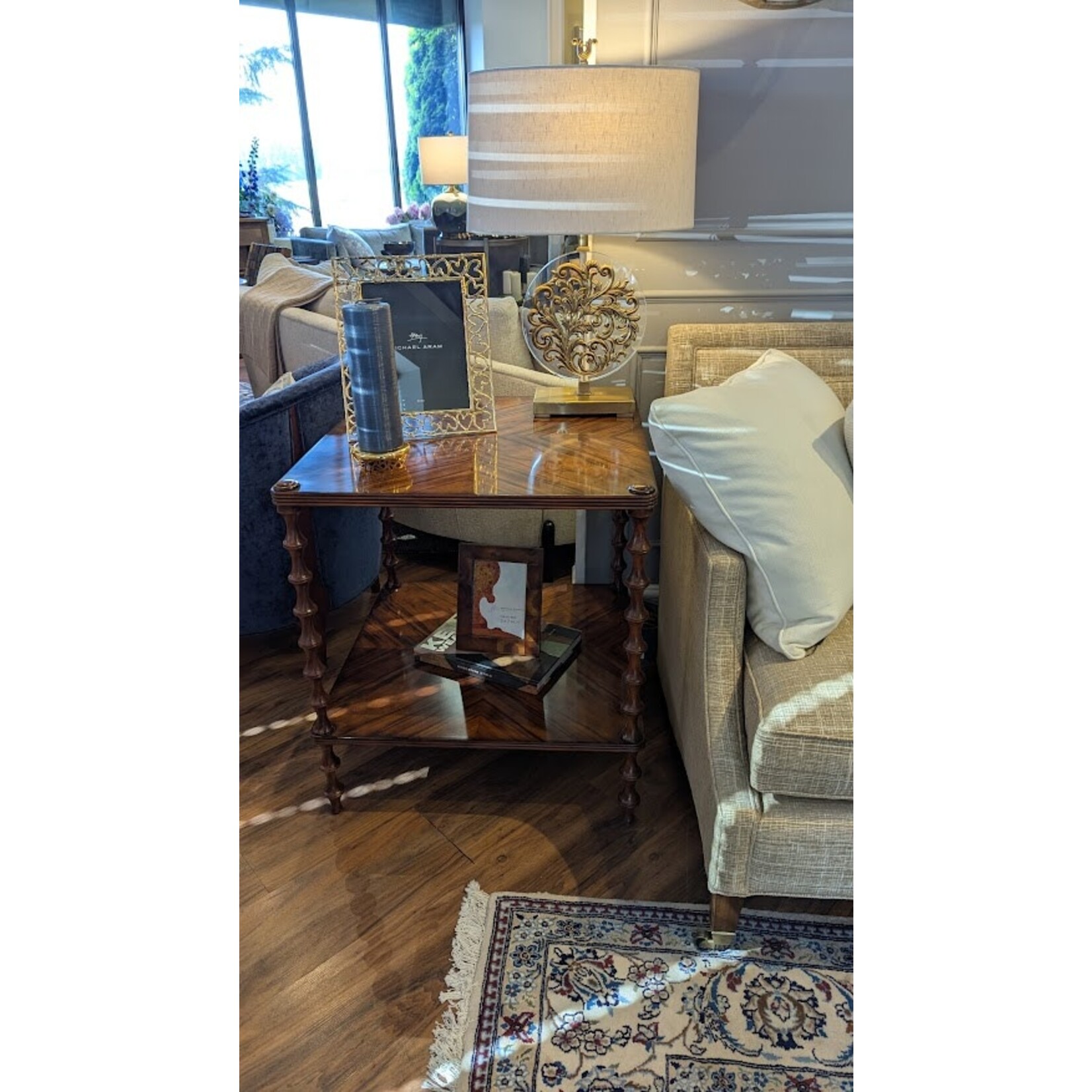 Theodore Alexander Variations On The Bobbin Walnut Side Table
