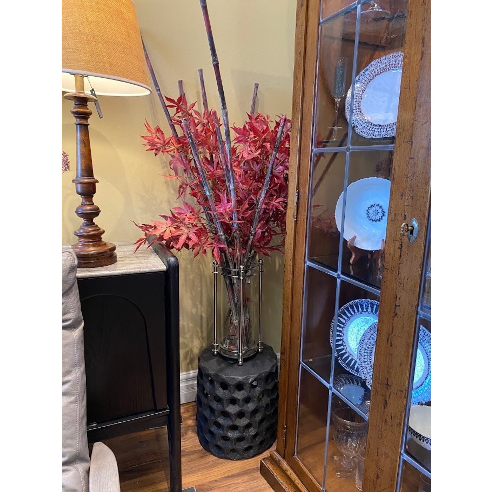 Napa Home and Garden Lauren Silver & Glass Hurricane Candleholder - Large