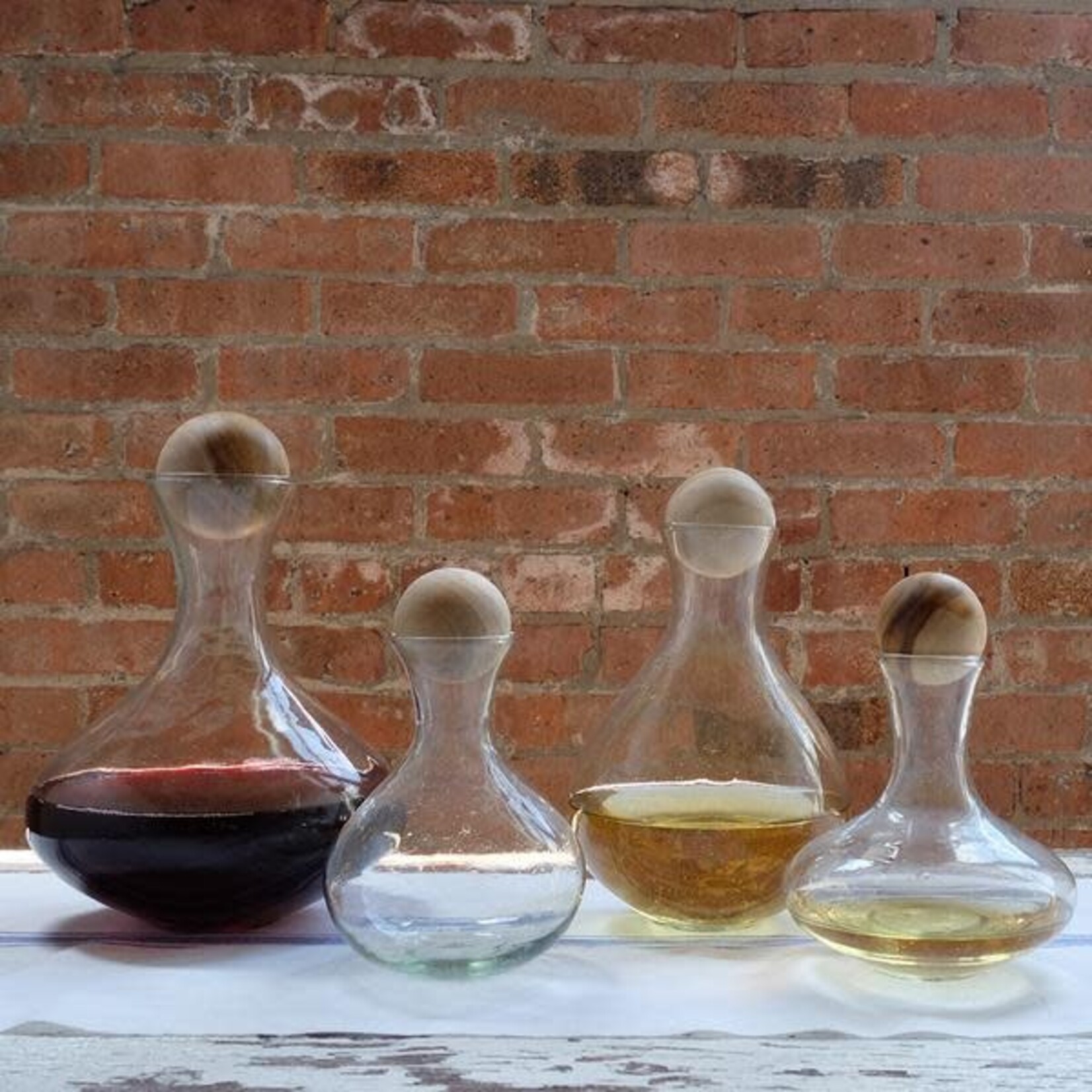 Sobremesa Roly Poly Carafe Hand Blown with Stopper Small Decanter