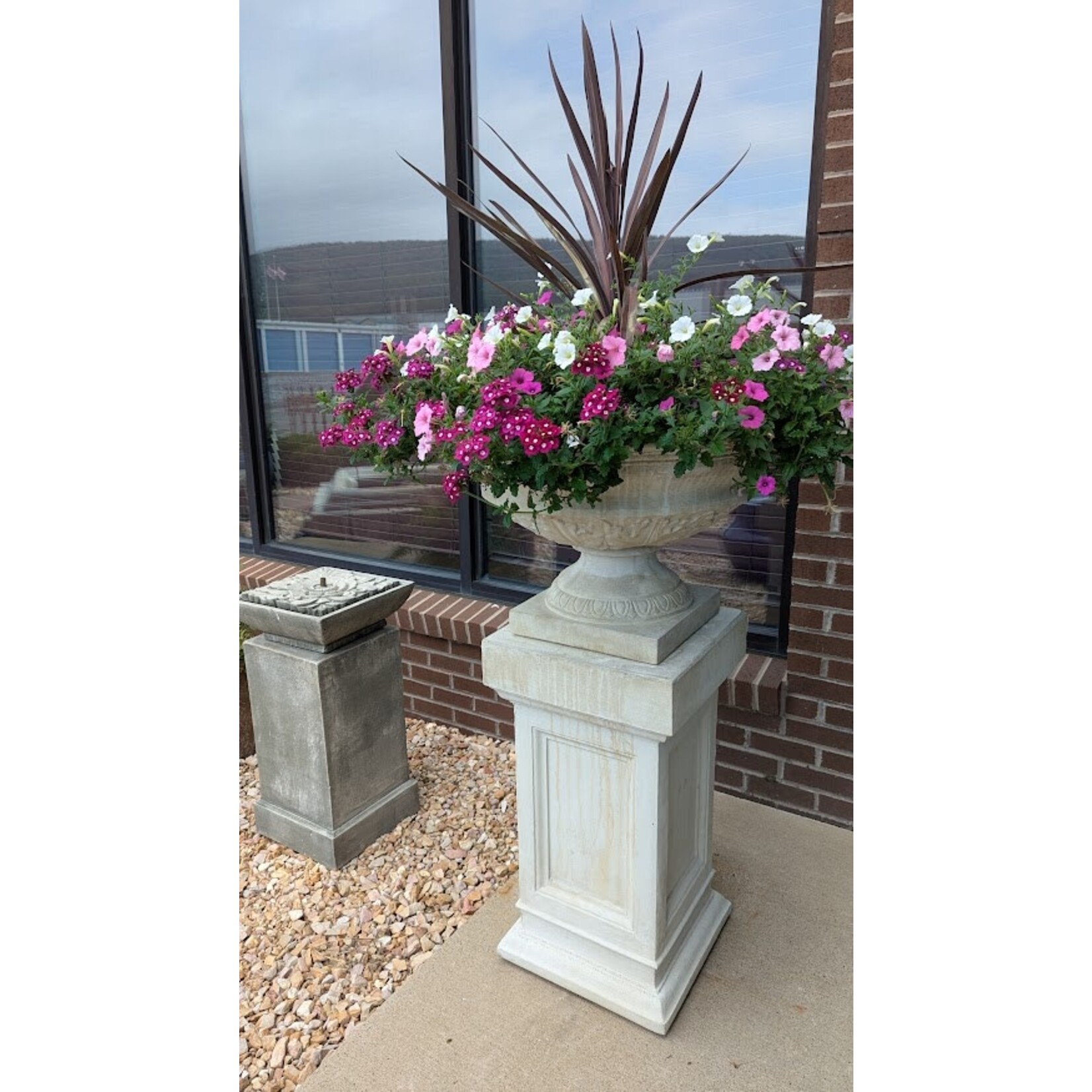 Campania Coachhouse Urn Cast Stone Planter with Pedestal