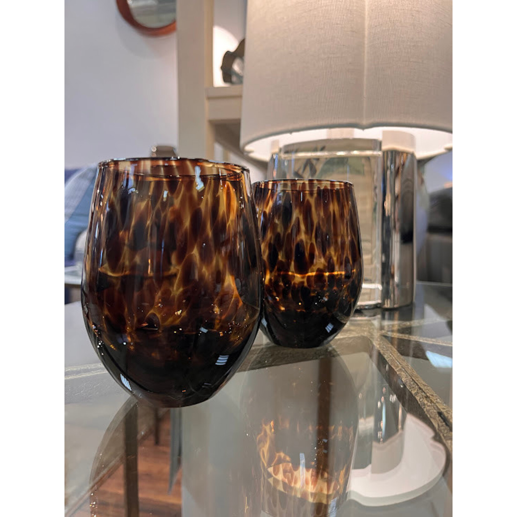 Juliska Puro Stemless Wine Glass Tortoiseshell