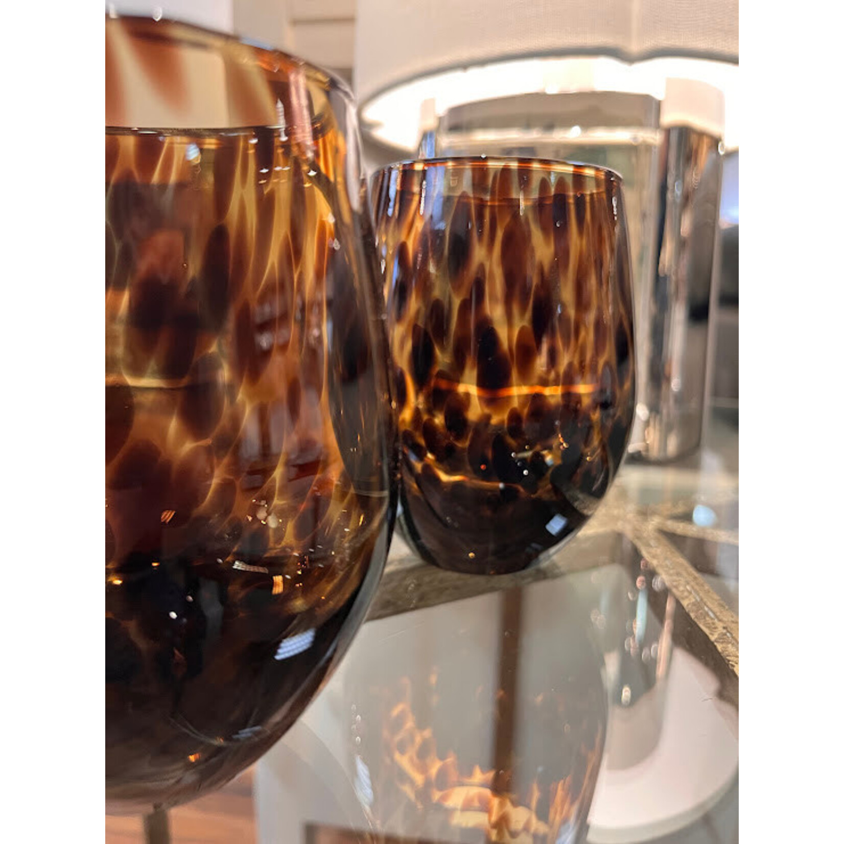 Juliska Puro Stemless Wine Glass Tortoiseshell