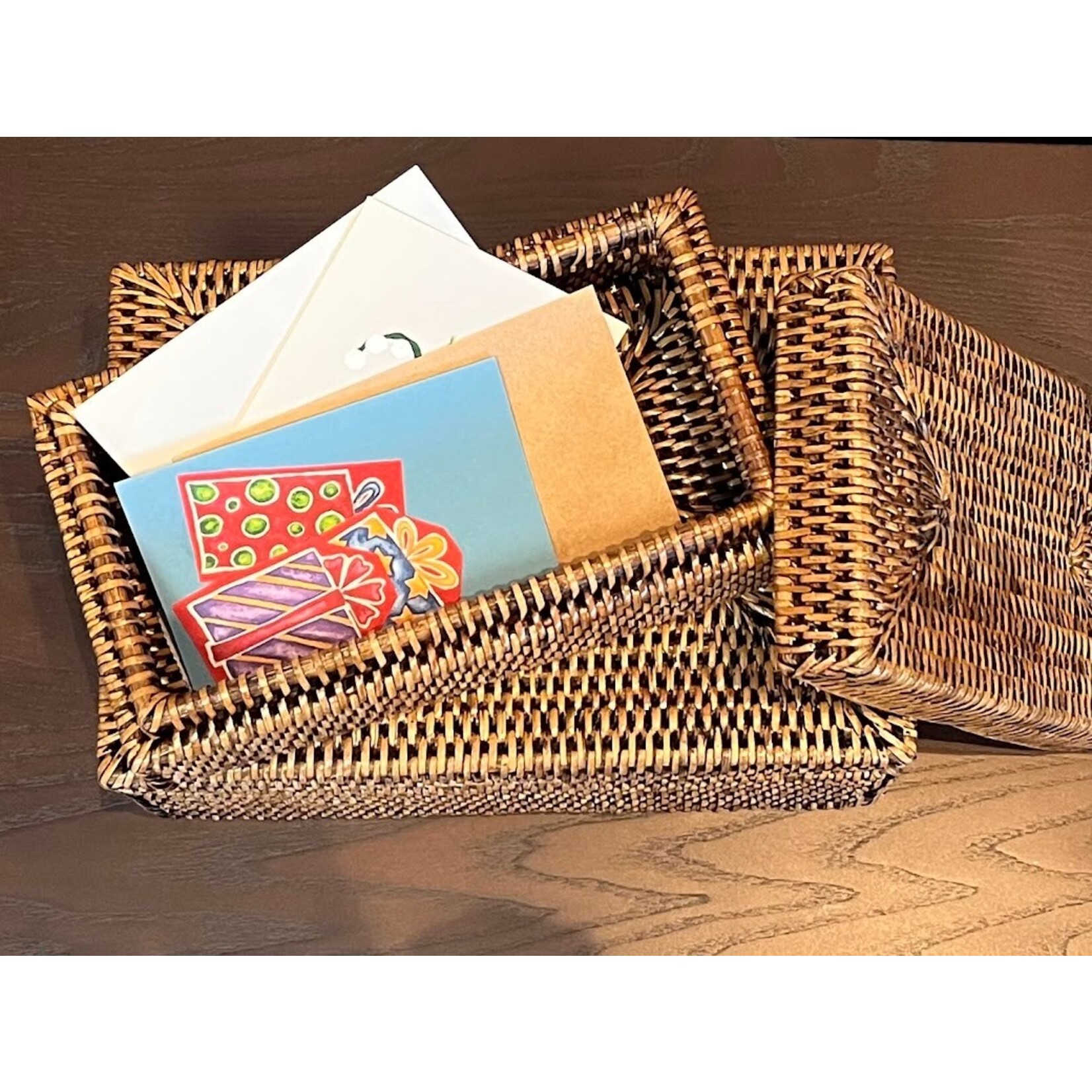 Napa Home and Garden Burma Rattan Rectangular Lidded Boxes Set of 2