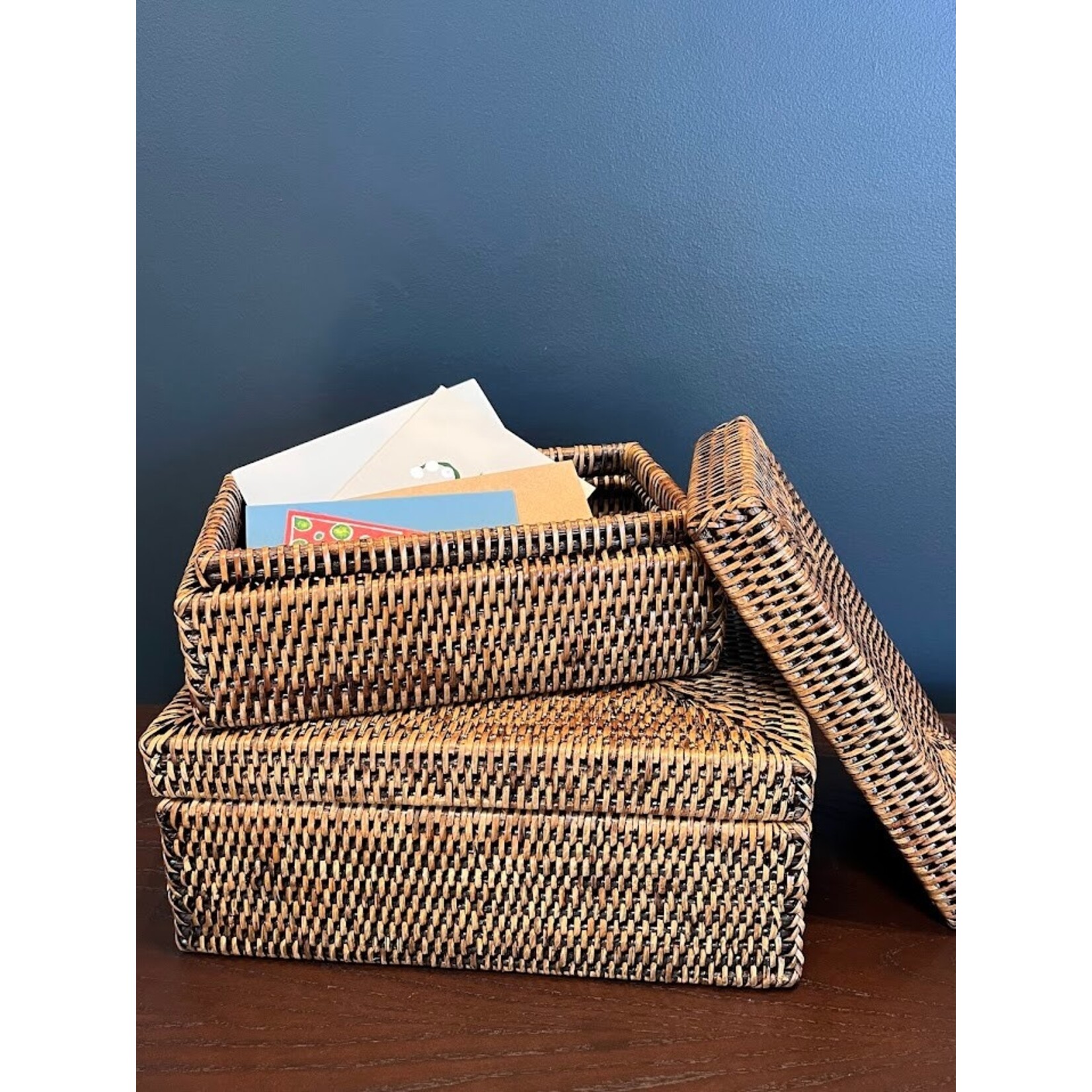 Napa Home and Garden Burma Rattan Rectangular Lidded Boxes Set of 2
