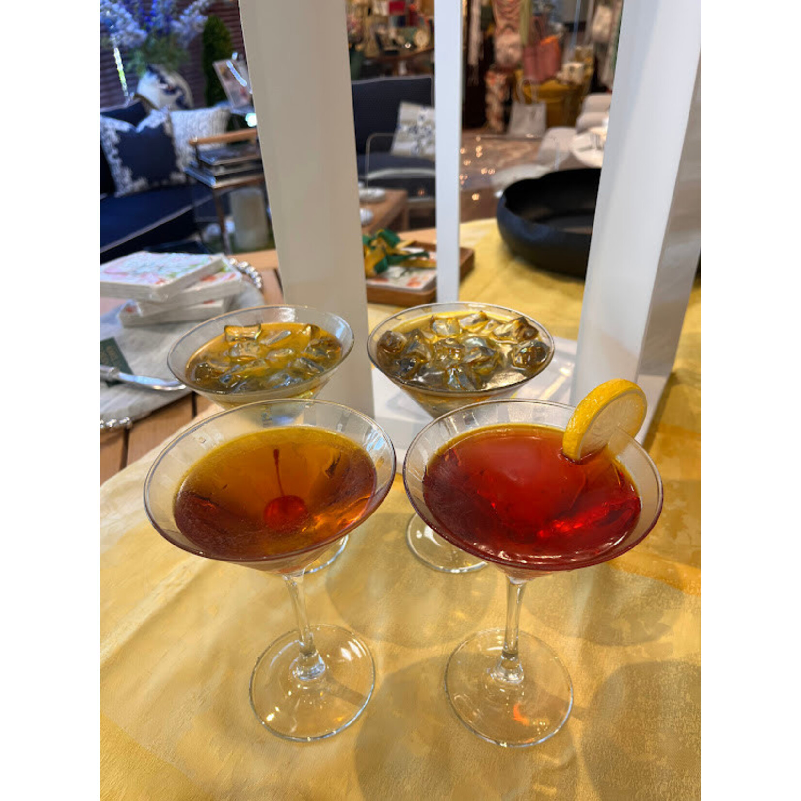 Jeremy Place Frosted Pink Martini Faux with Lemon