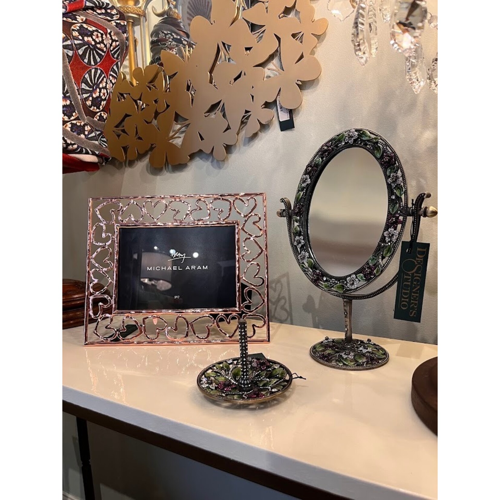 Olivia Riegel Sophie Oval Bronze Magnified Standing Mirror