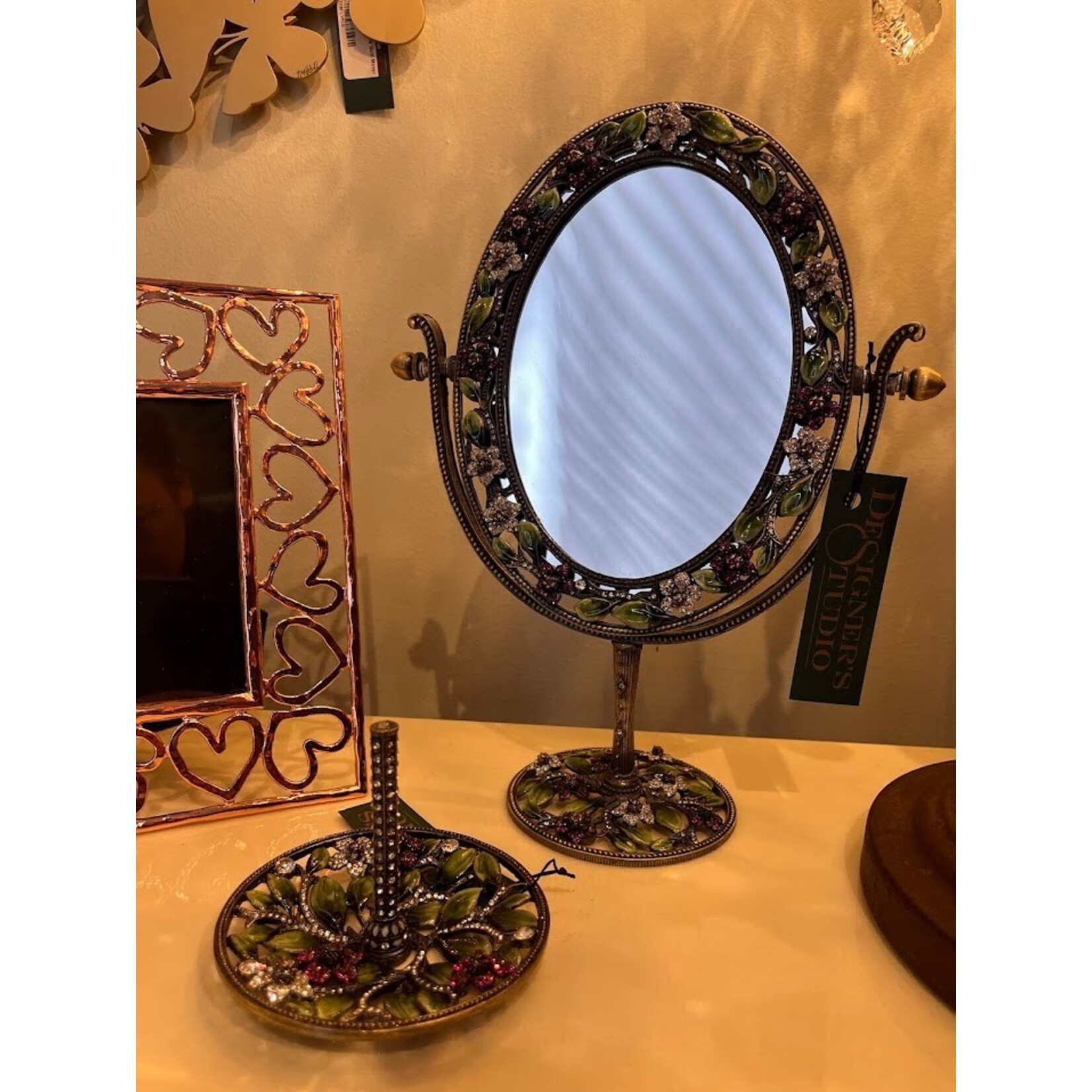 Olivia Riegel Sophie Oval Bronze Magnified Standing Mirror