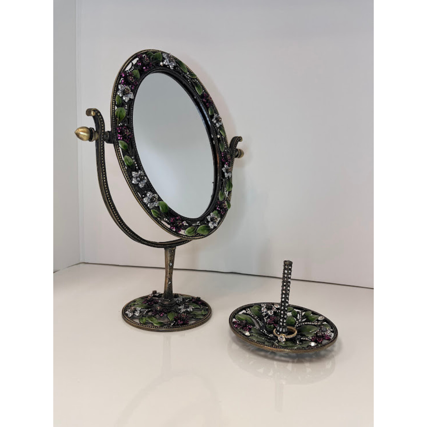 Olivia Riegel Sophie Oval Bronze Magnified Standing Mirror