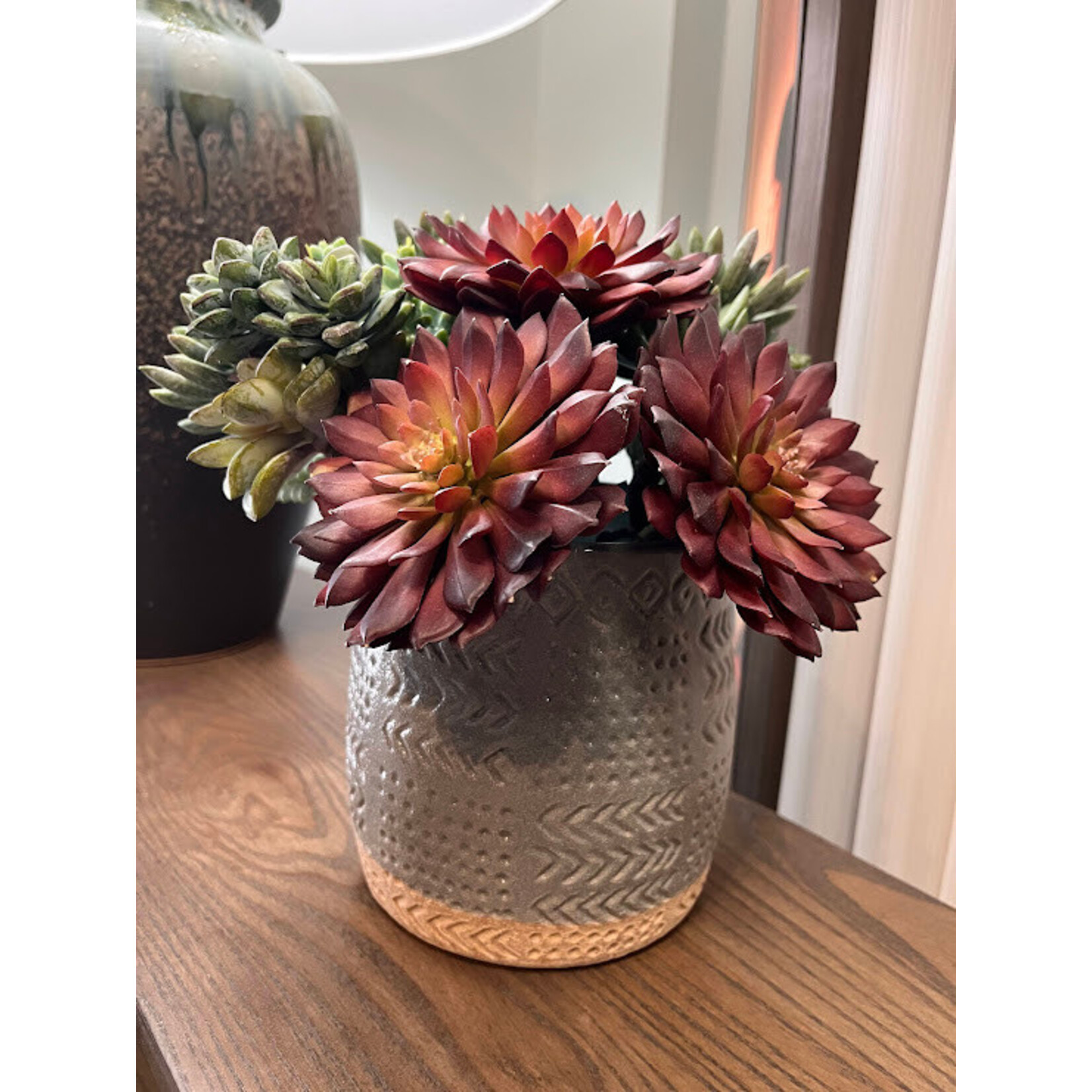 Winward Home Artificial Green Succulent Bouquet Pick 9.5''