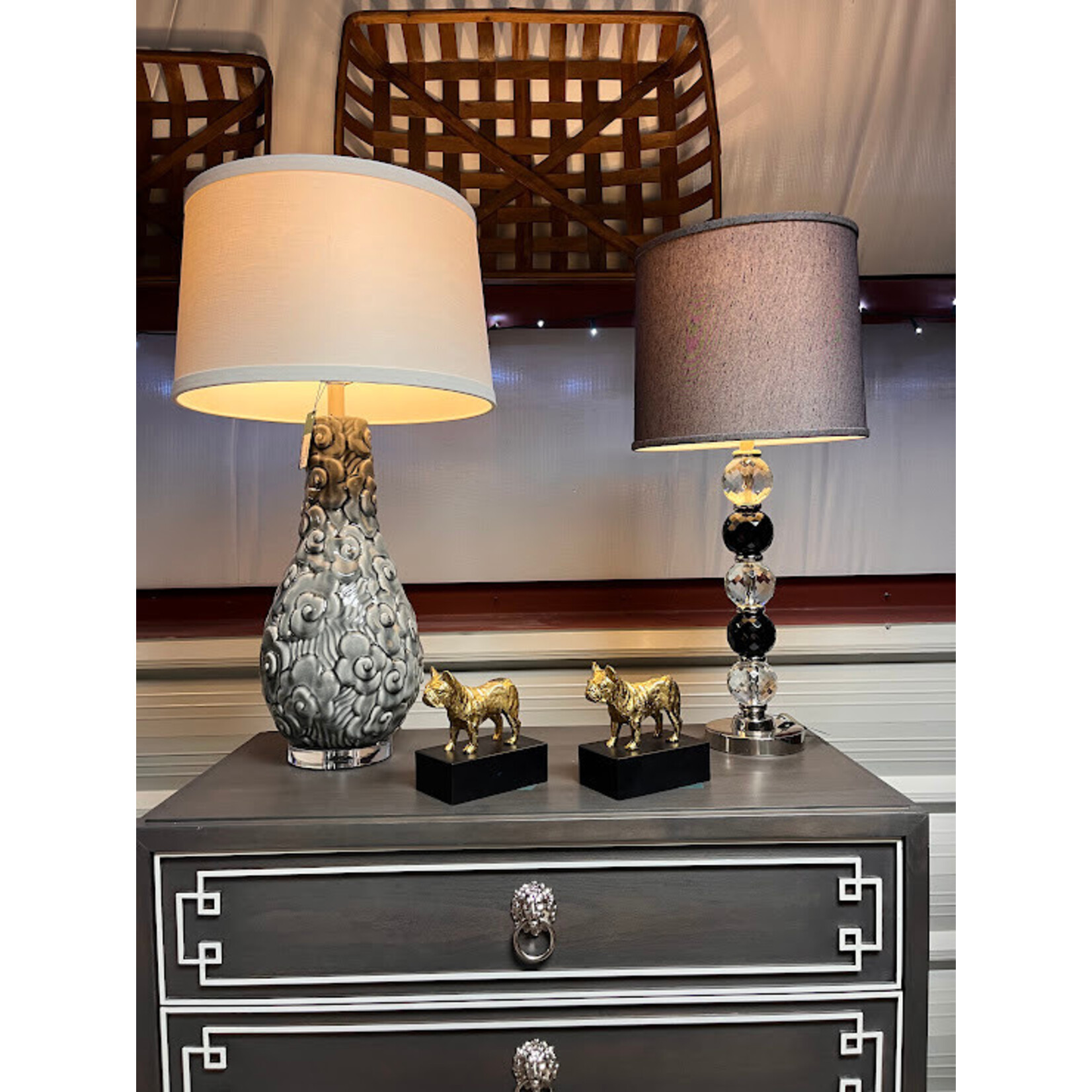 Wildwood Black & Crystal Faceted Balls Lamp