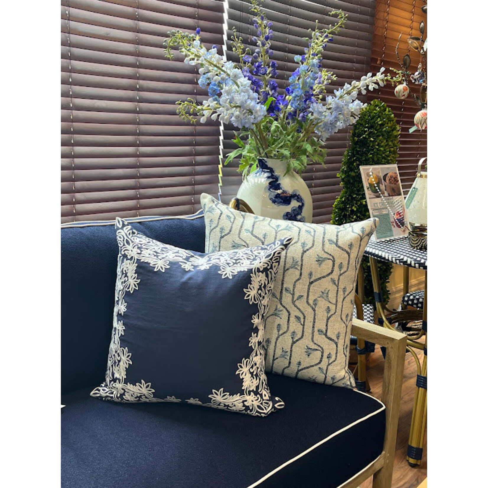 John Robshaw Textiles Majjan Indigo Pillow