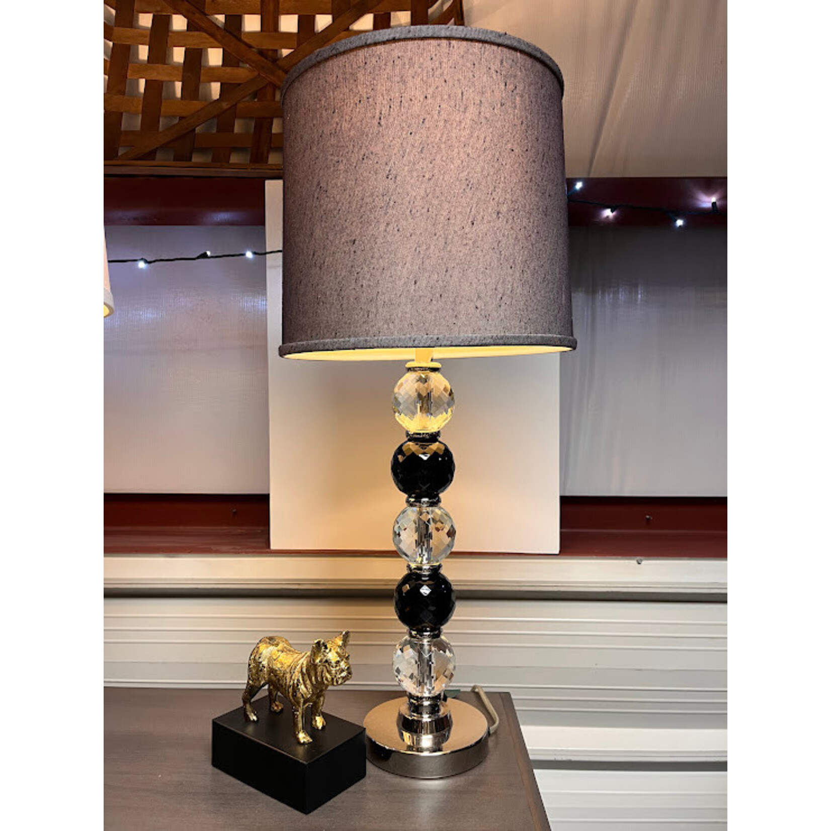 Wildwood Black & Crystal Faceted Balls Lamp