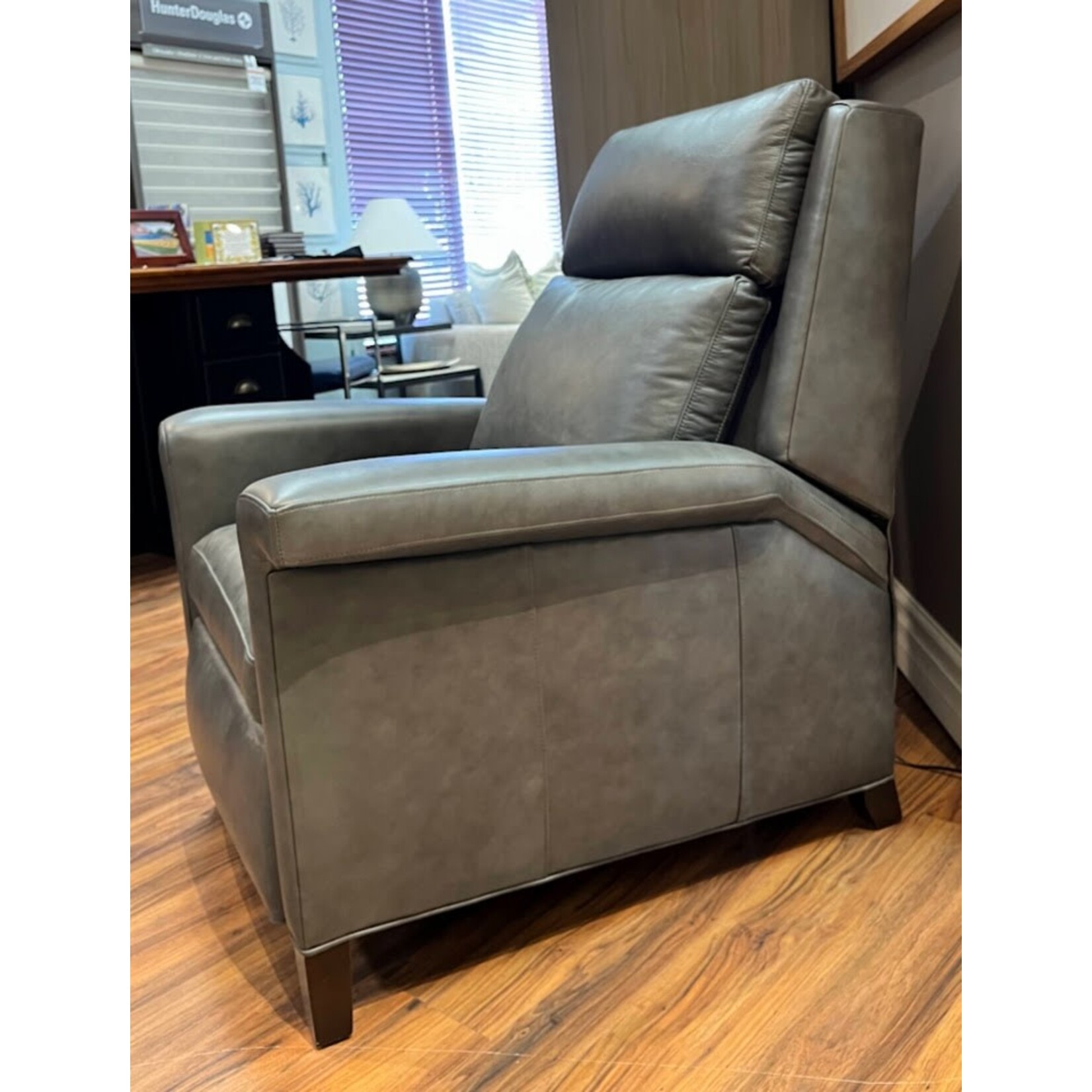 Hancock & Moore LLC Ghent Power Recliner with Articulating Headrest Columbia Gunmetal Leather