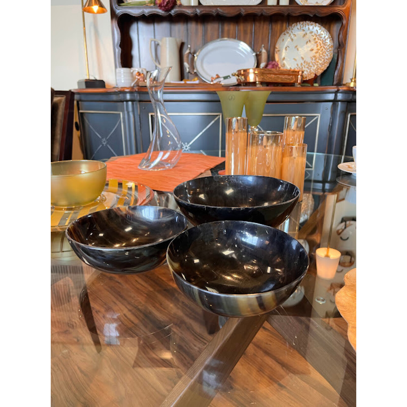 Carole Stupell LTD Natural African Horn Salad 3 Piece Set