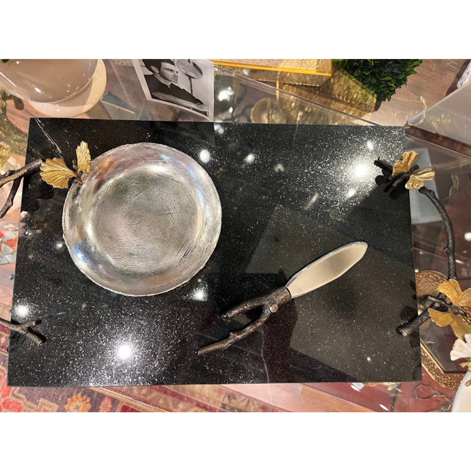 Michael Aram Butterfly Ginkgo Round Trinket Tray