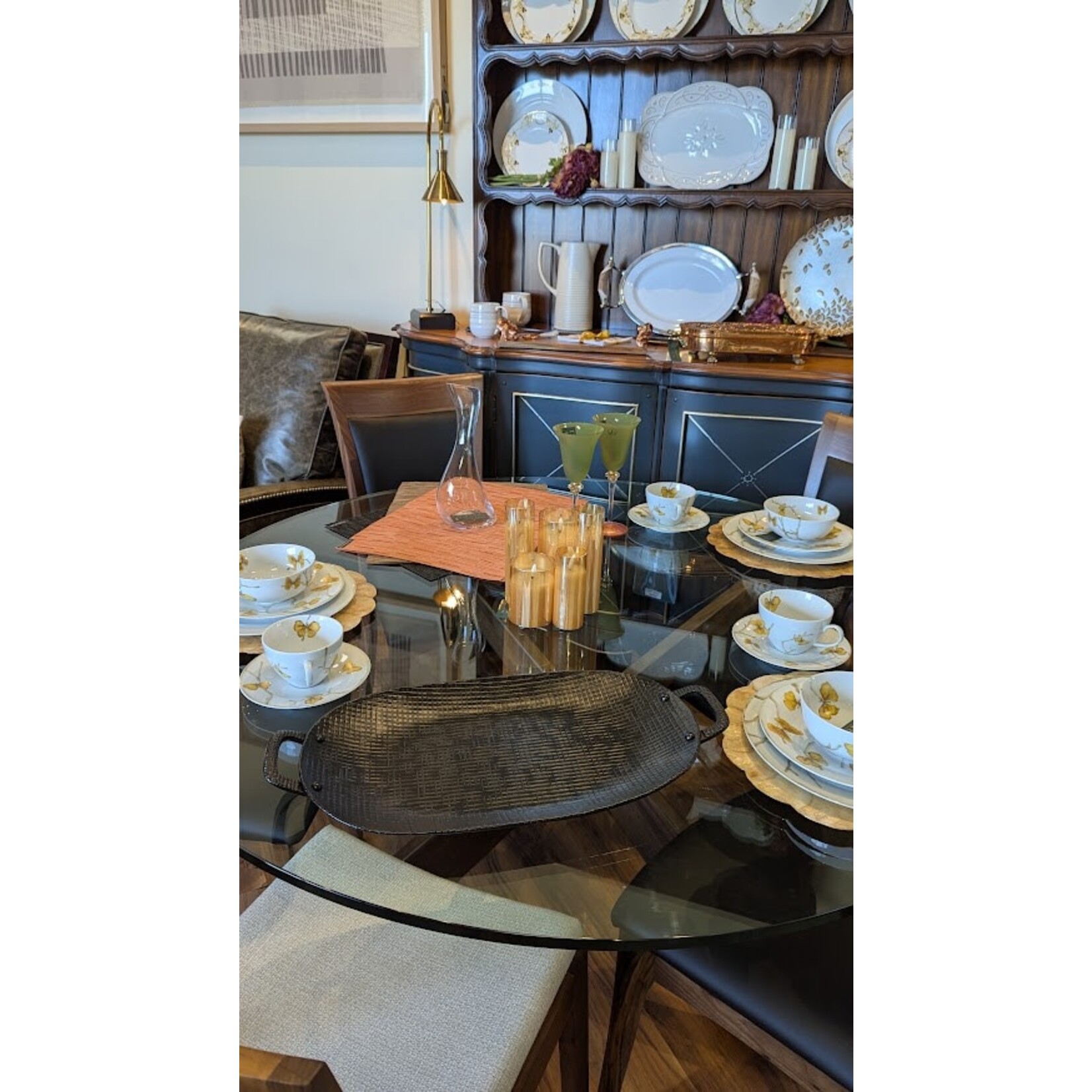 be Home Wallis Aluminum Tray With Handles