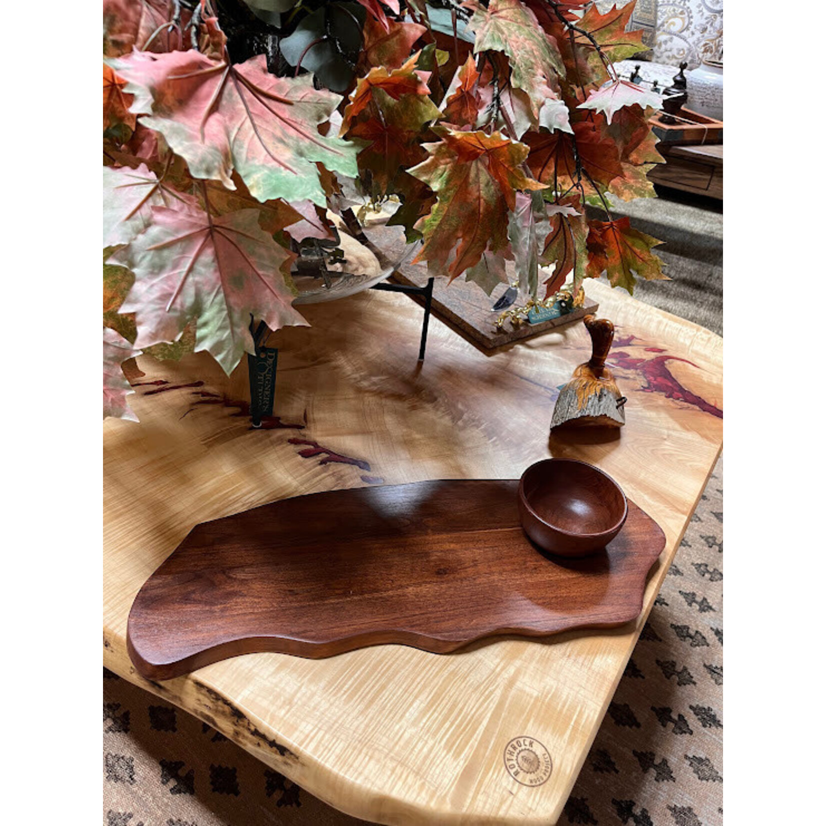 Zodax Redwood Teak Organic Shaped Tray with Bowl