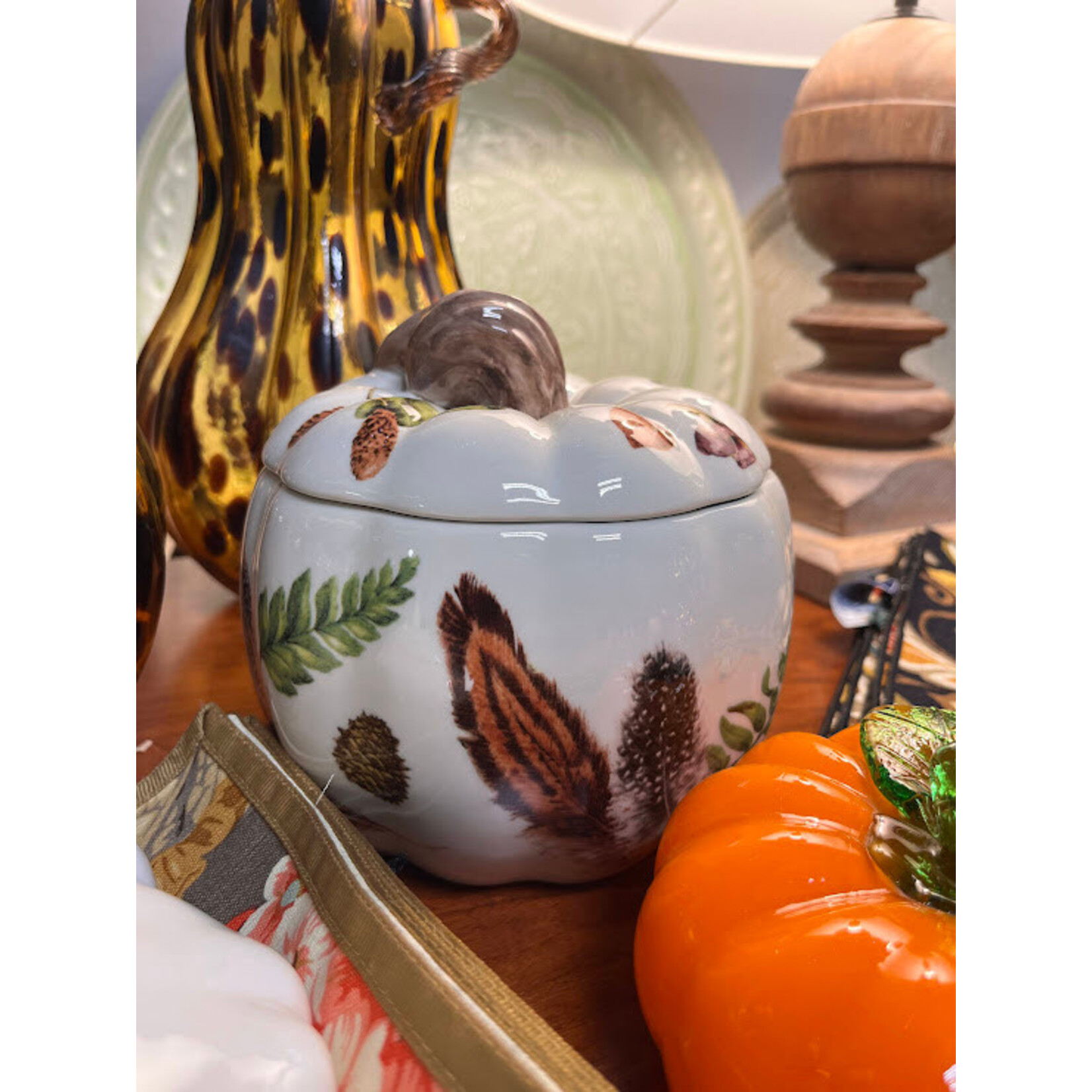 Juliska Forest Walk Cafe Au Lait Ceramic Pumpkin Jar