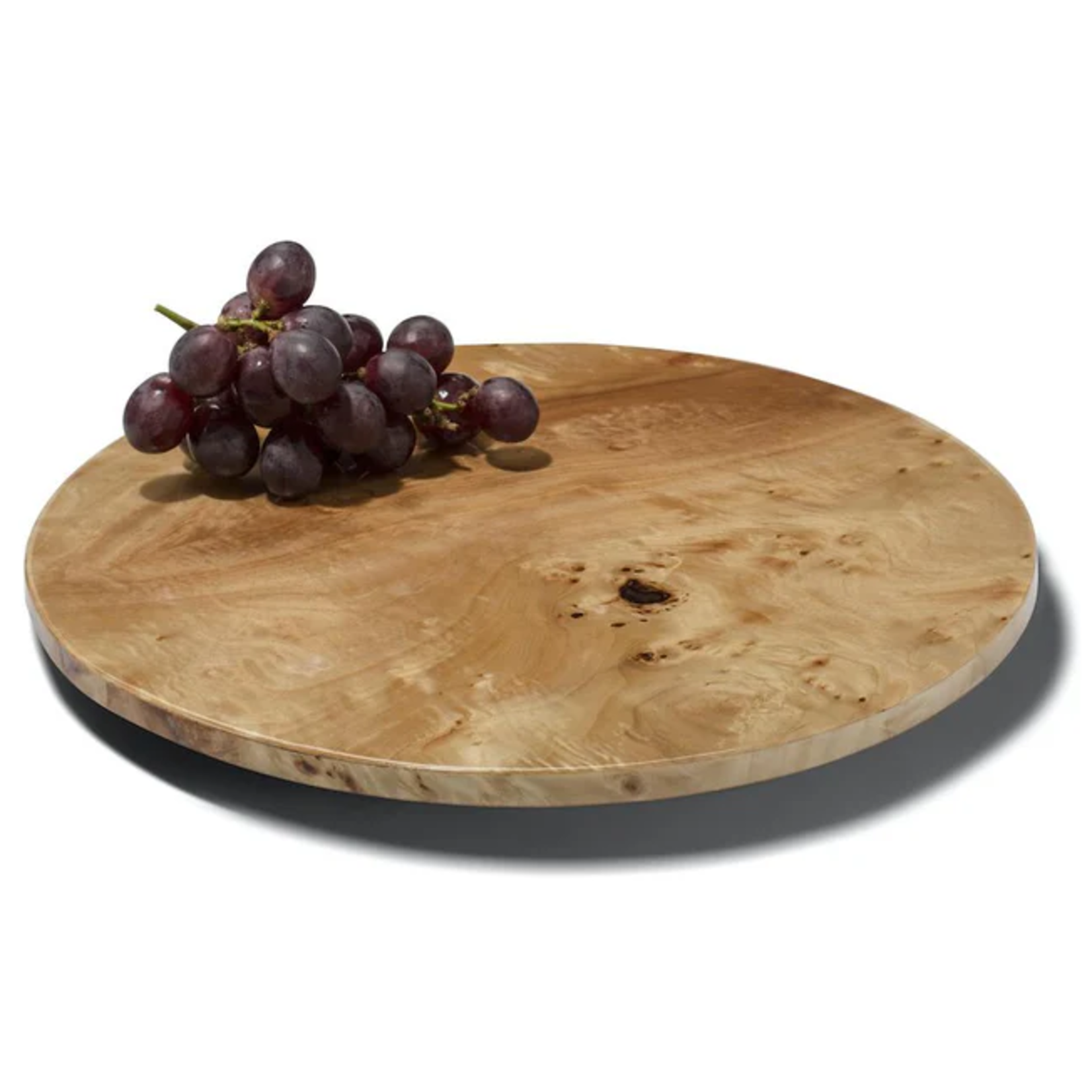 LaDorada Burl Veneer Revolving Tray Lazy Susan