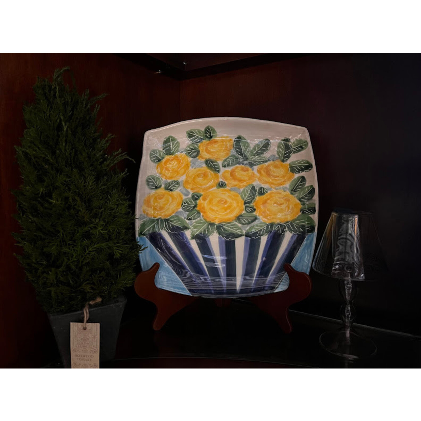 Vietri Yellow Roses Wall Plate