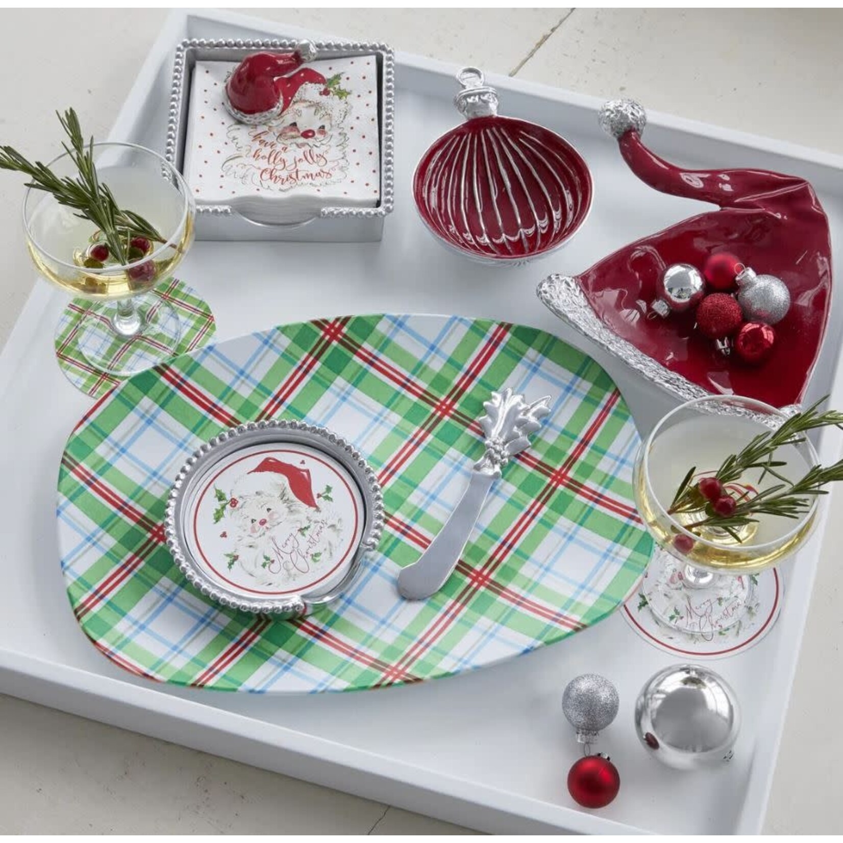 Mariposa Traditions Ornament Candy Dish Red