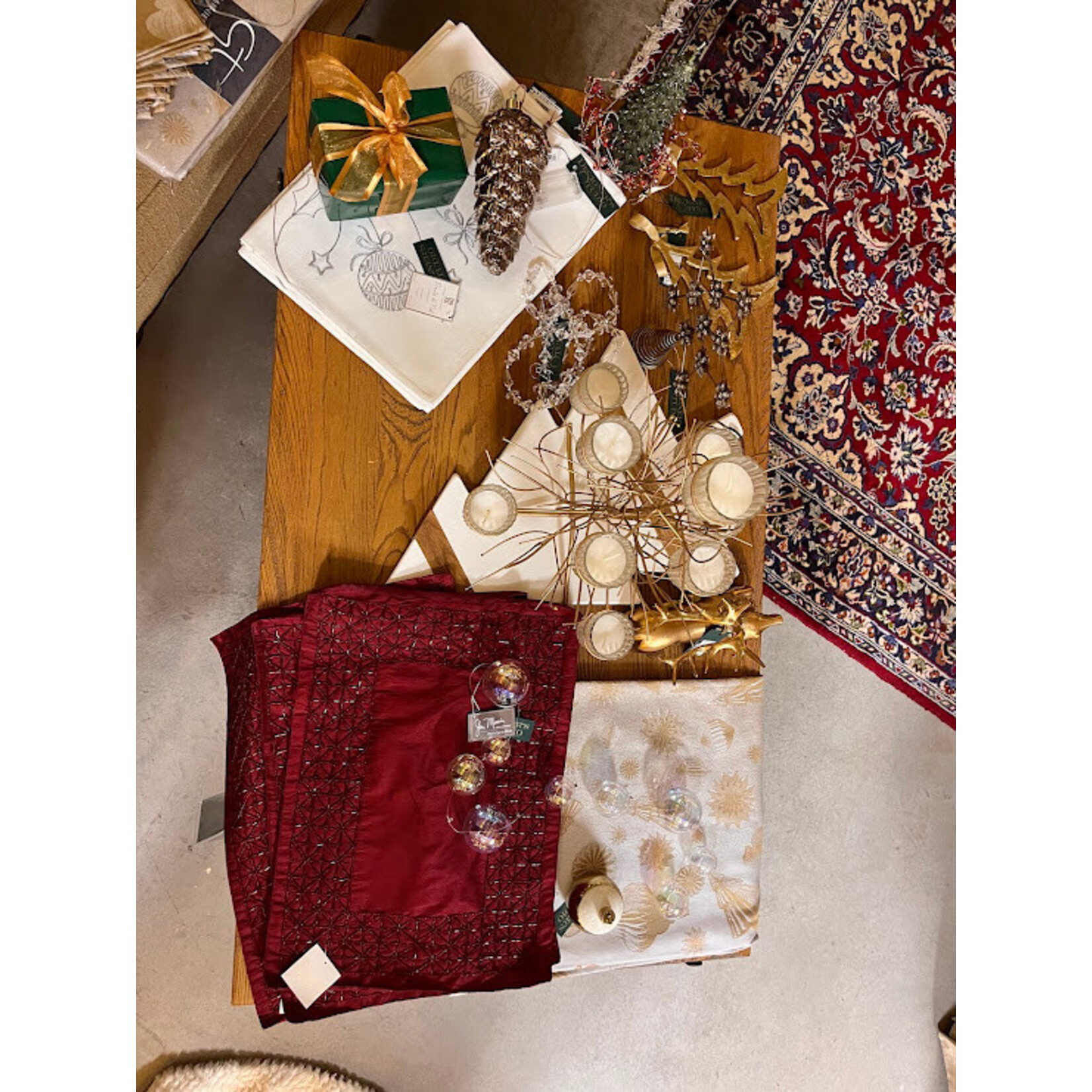 Saro Trading Company Beaded Burgundy Placemat