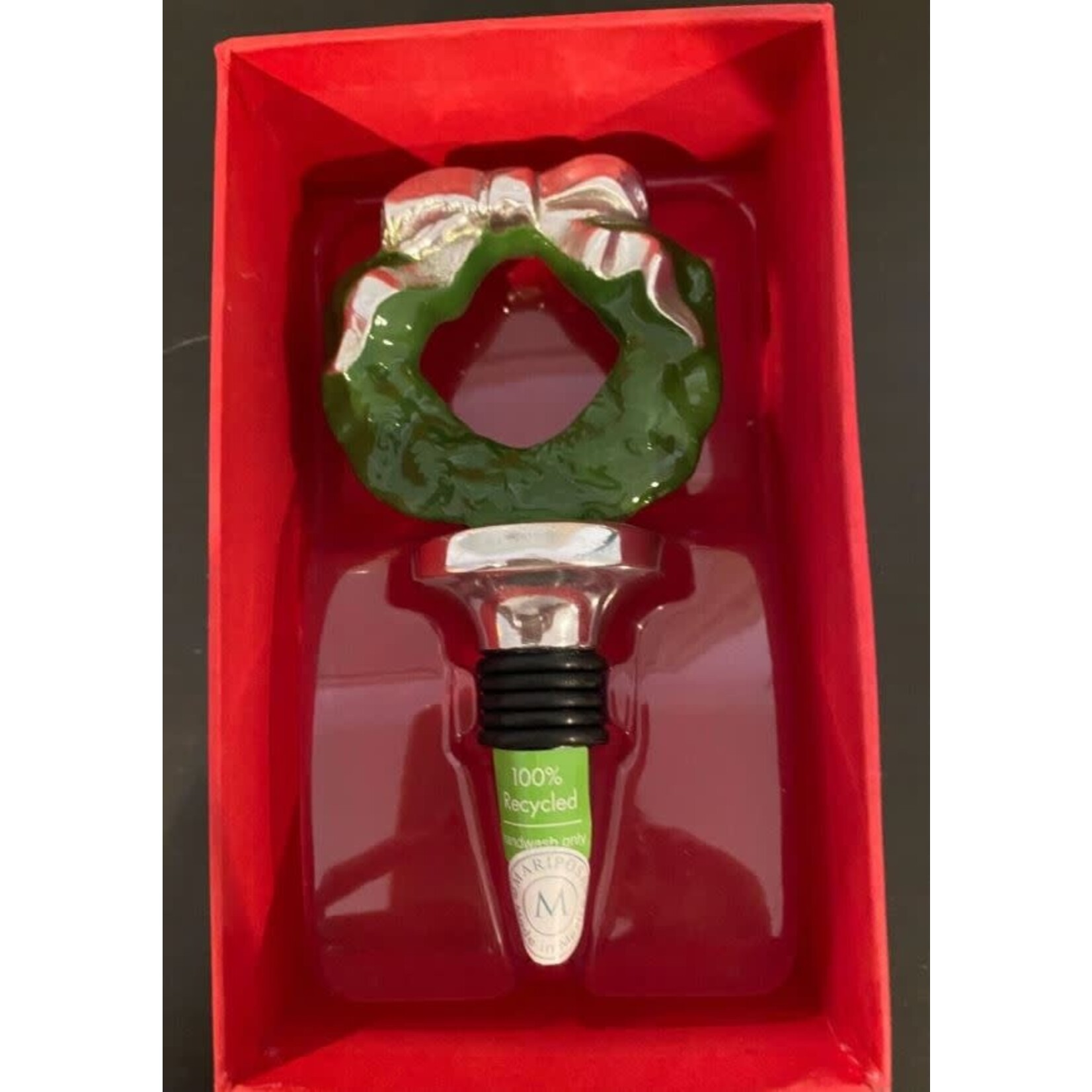 Mariposa Green Wreath Bottle Stopper