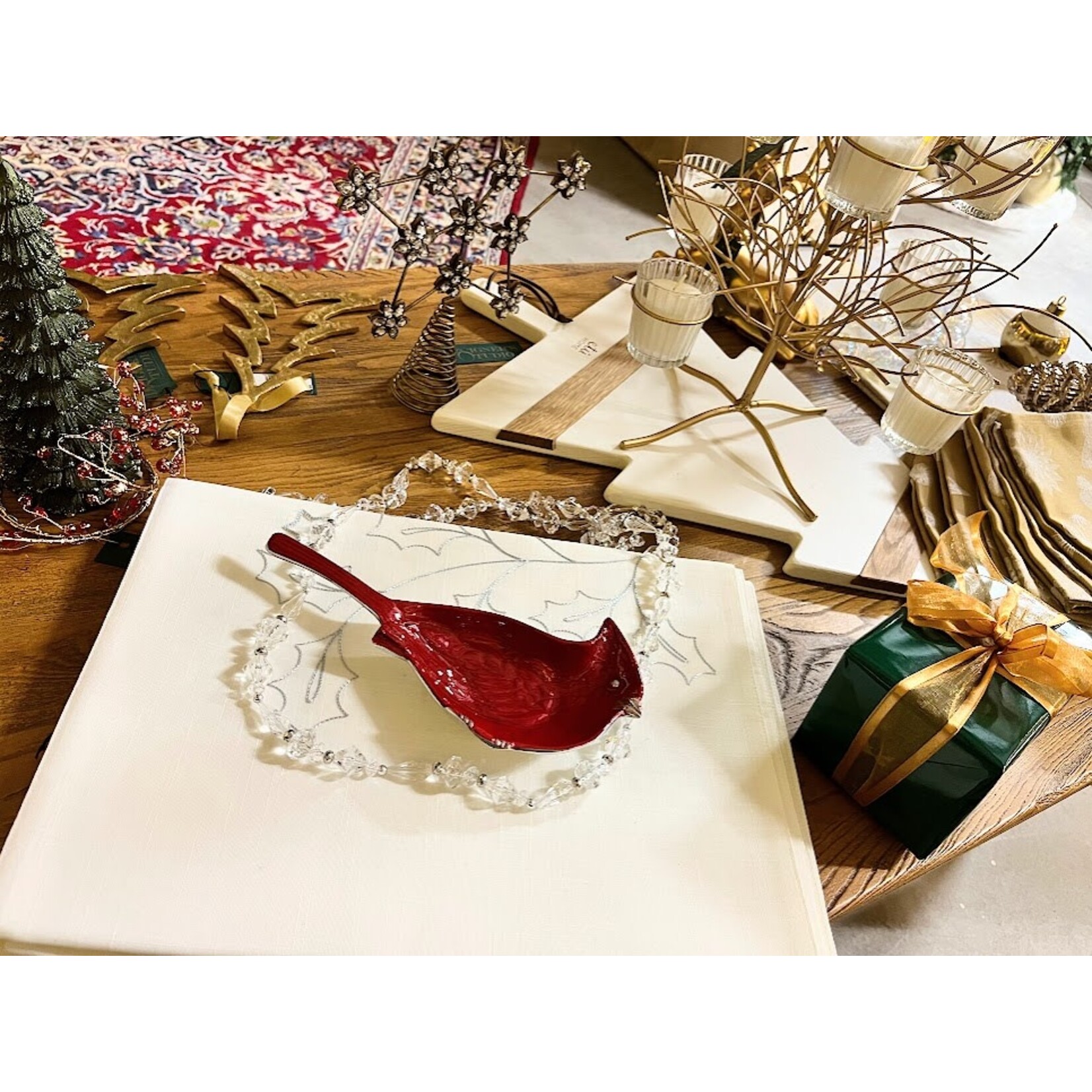 Mariposa Cardinal Nut Dish Red