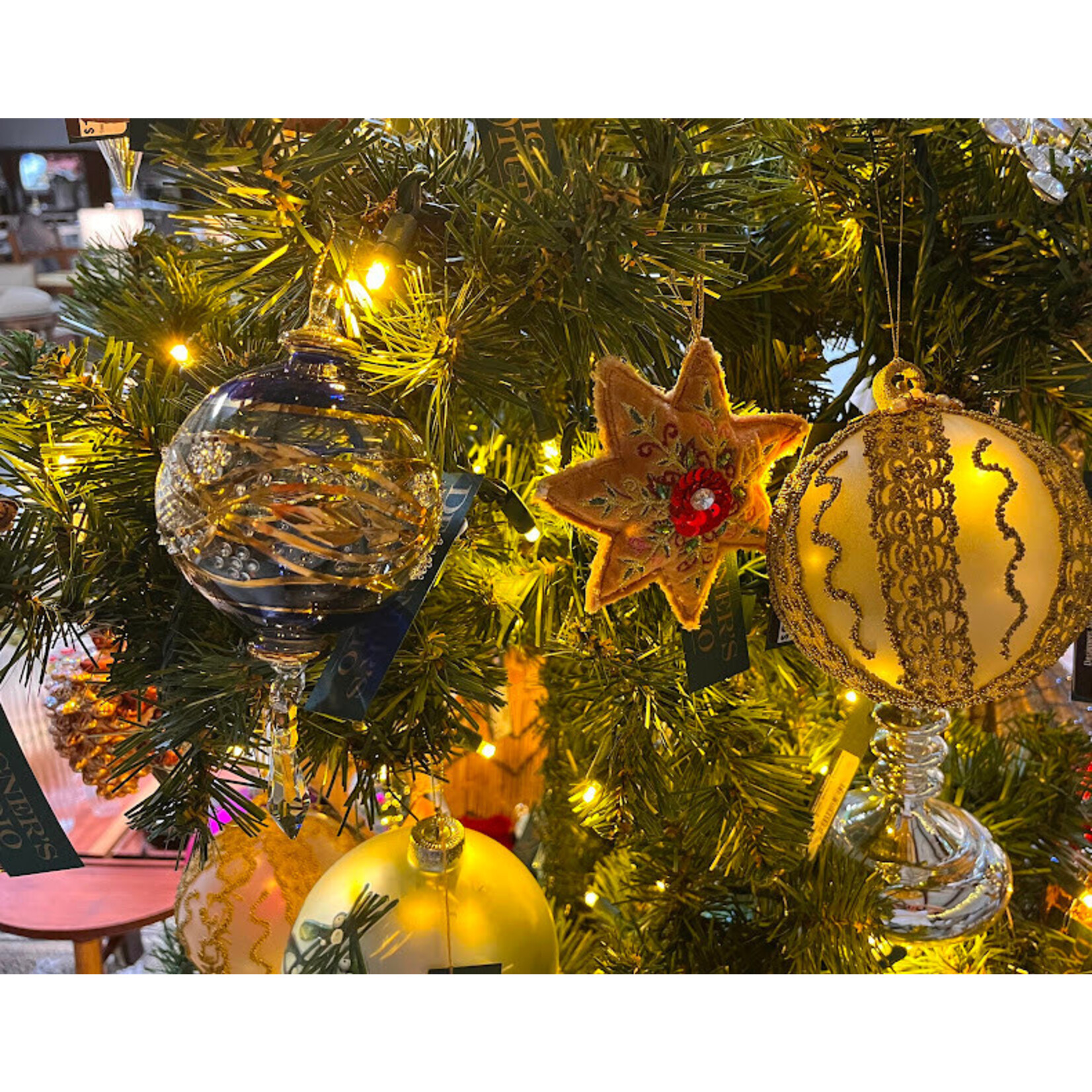 Unique Tradings Glass Ball Gold Plated Ornament