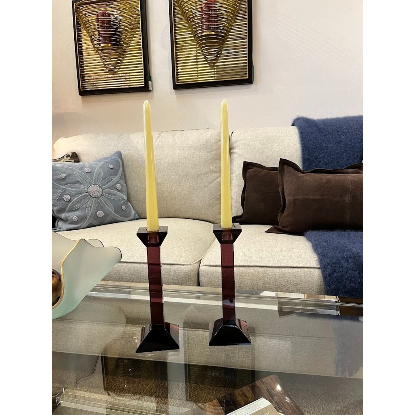 Zodax Glass Crystal Taper Candle Holder
