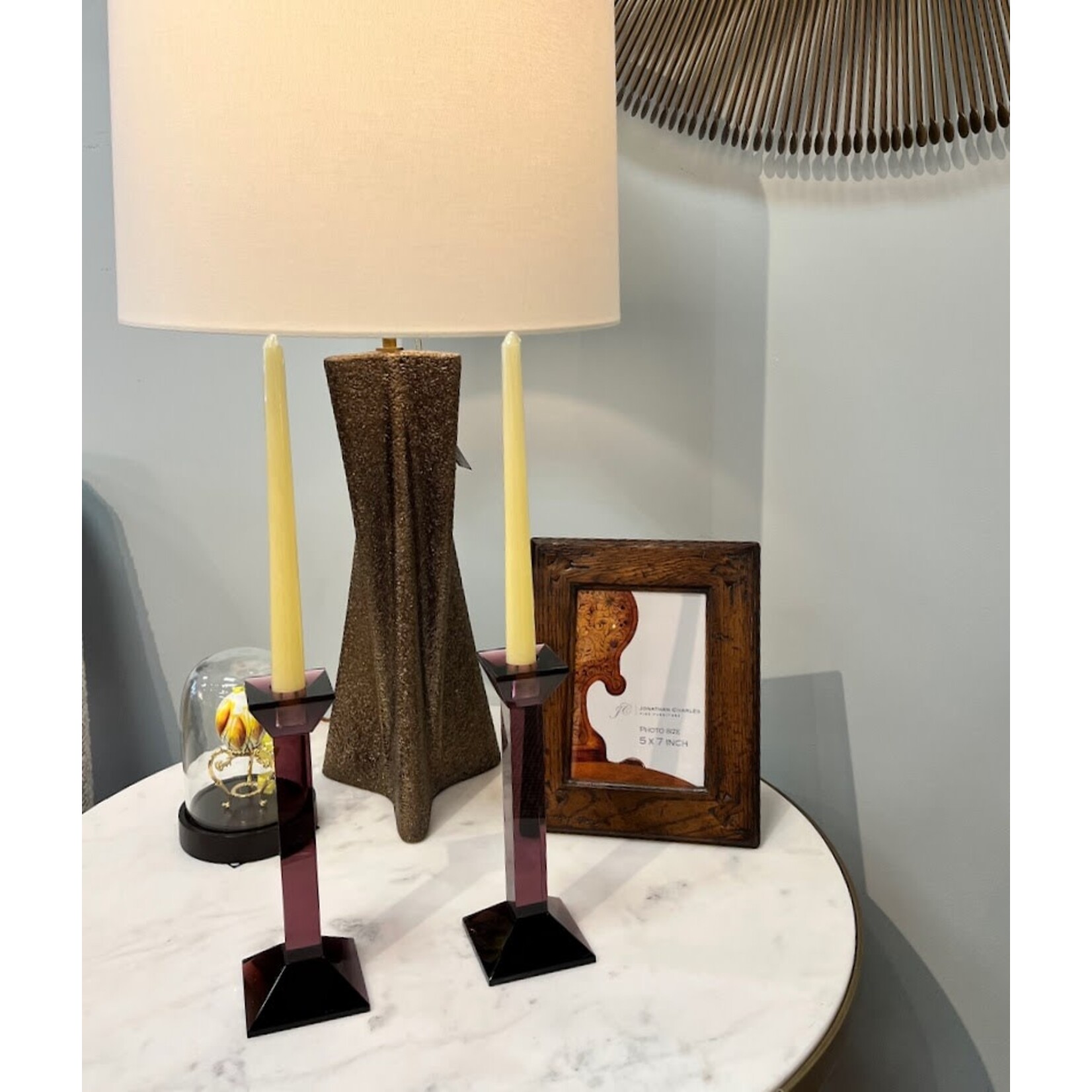 Zodax Glass Crystal Taper Candle Holder