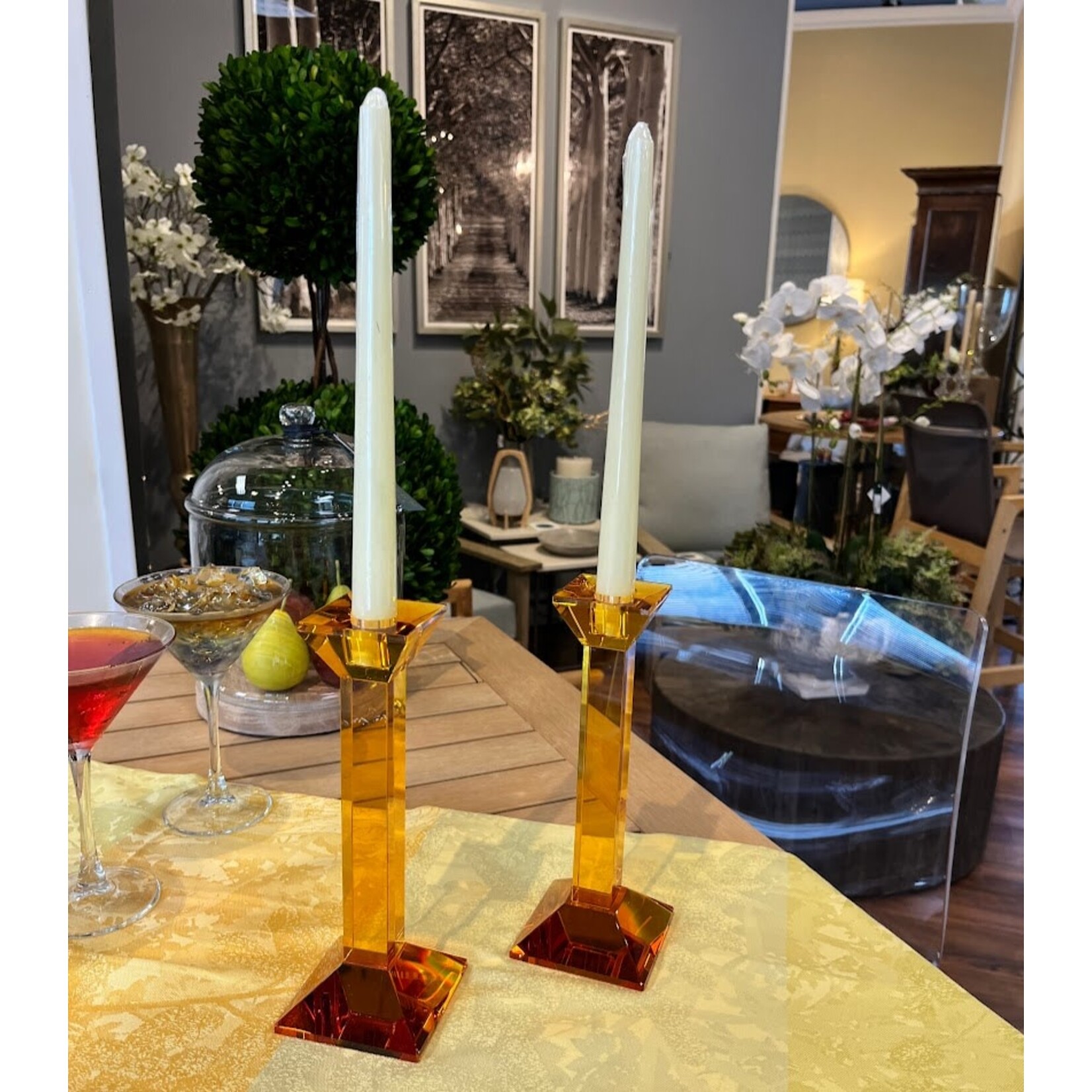Zodax Glass Crystal Taper Candle Holder
