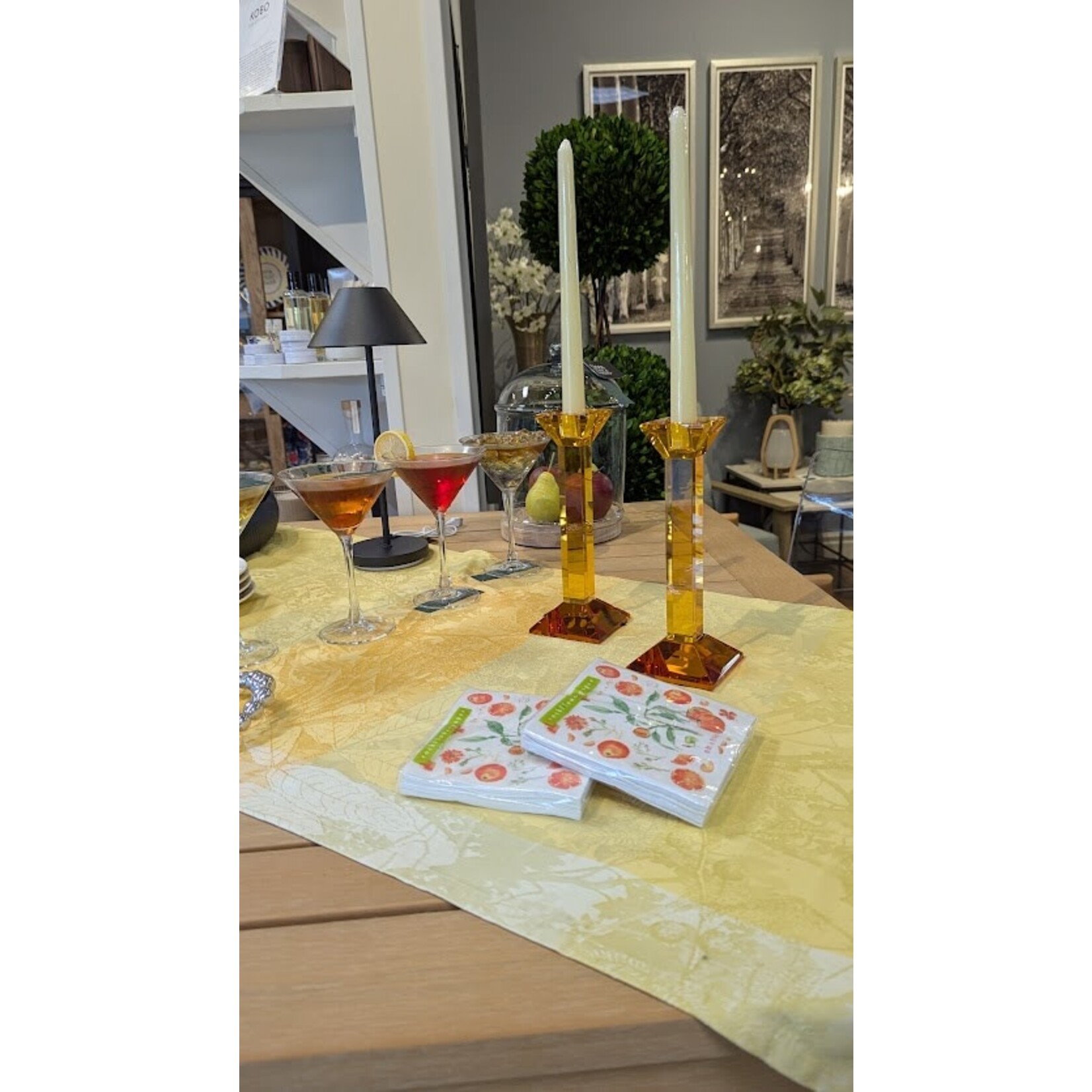 Zodax Glass Crystal Taper Candle Holder