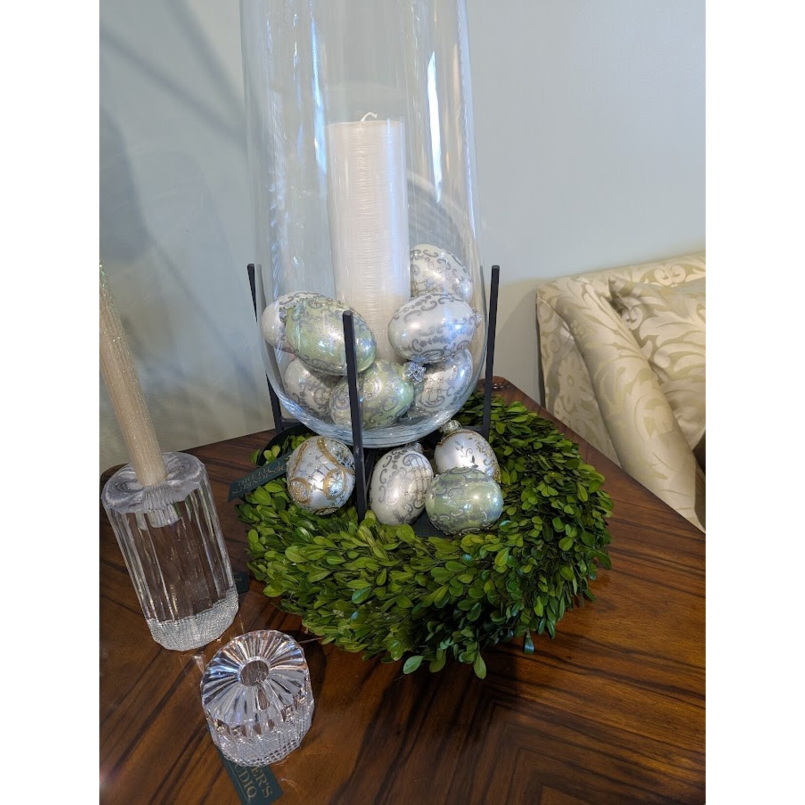 Zodax Salema Vase Hurricane on Metal Stand Large