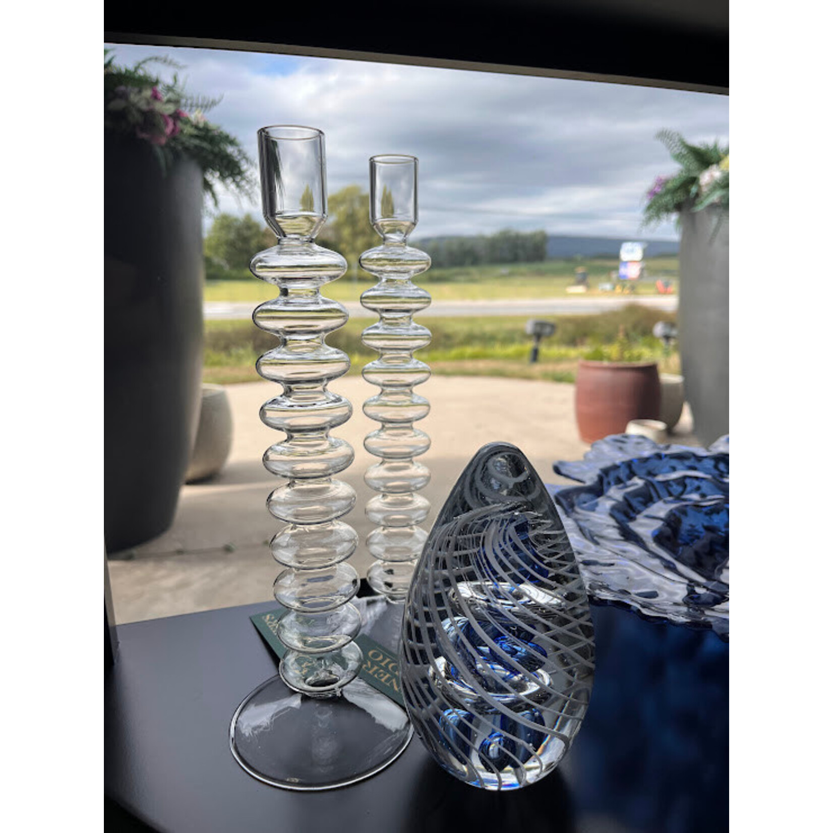 Zodax Selena Glass Taper Candle Holder
