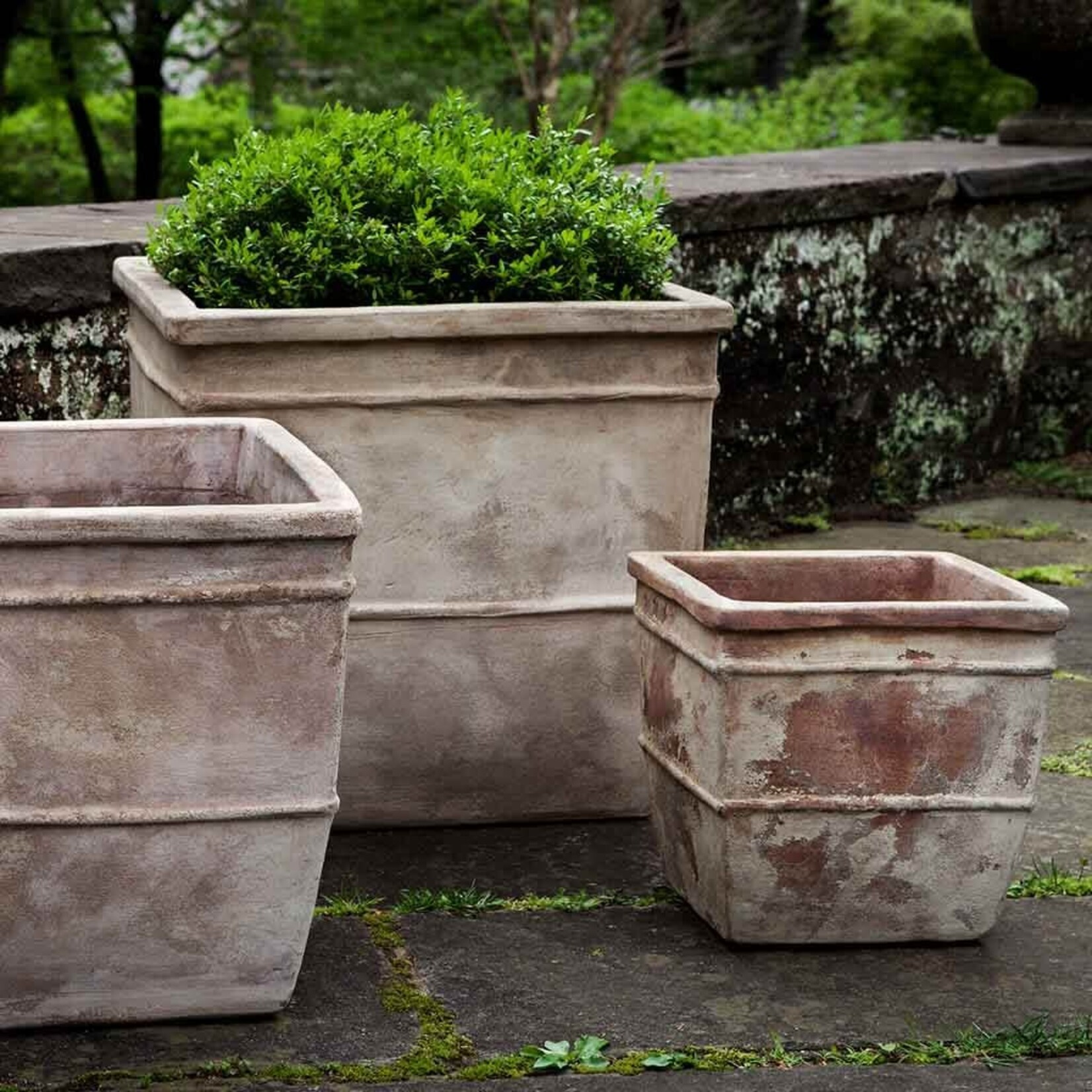 Campania Antico Terracotta Square Planter - Large 19.25" x 17.75"