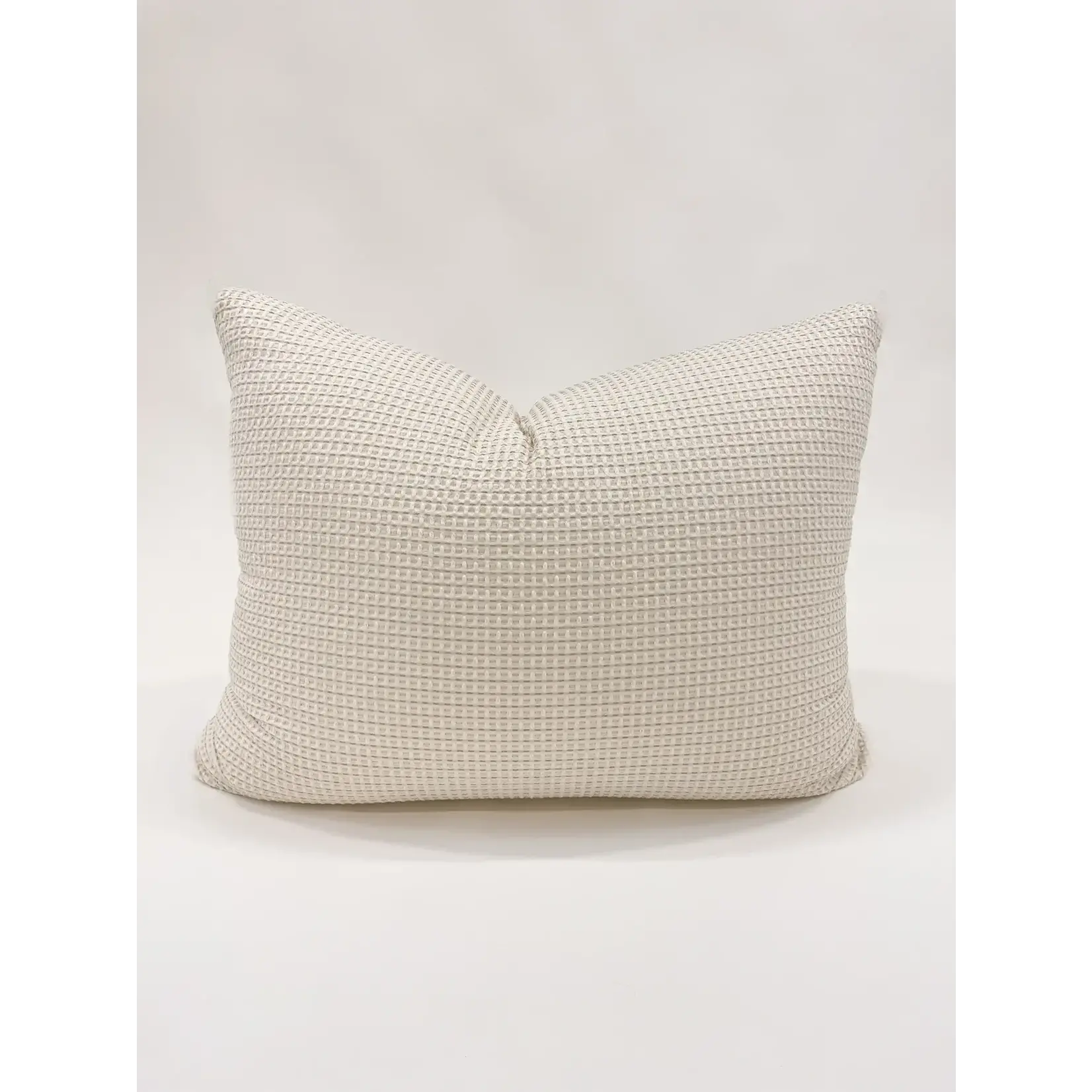 Anaya Cotton Waffle Weave Dutch Euro Pillow w Down Alt Insert Beige 28x36