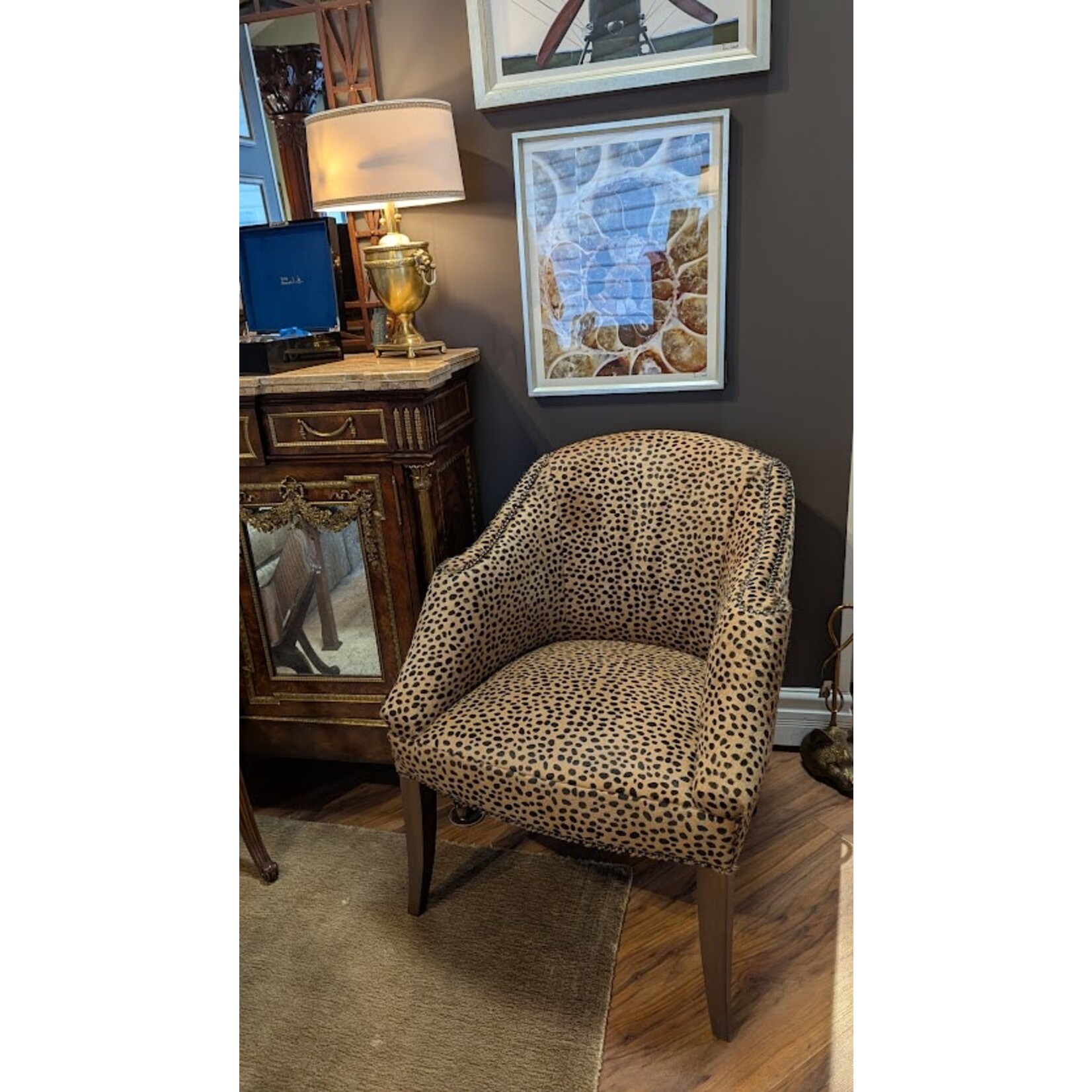 Sherrill Furniture Whittemore Cotswo Chair Hair on Hide Natural Cheetah