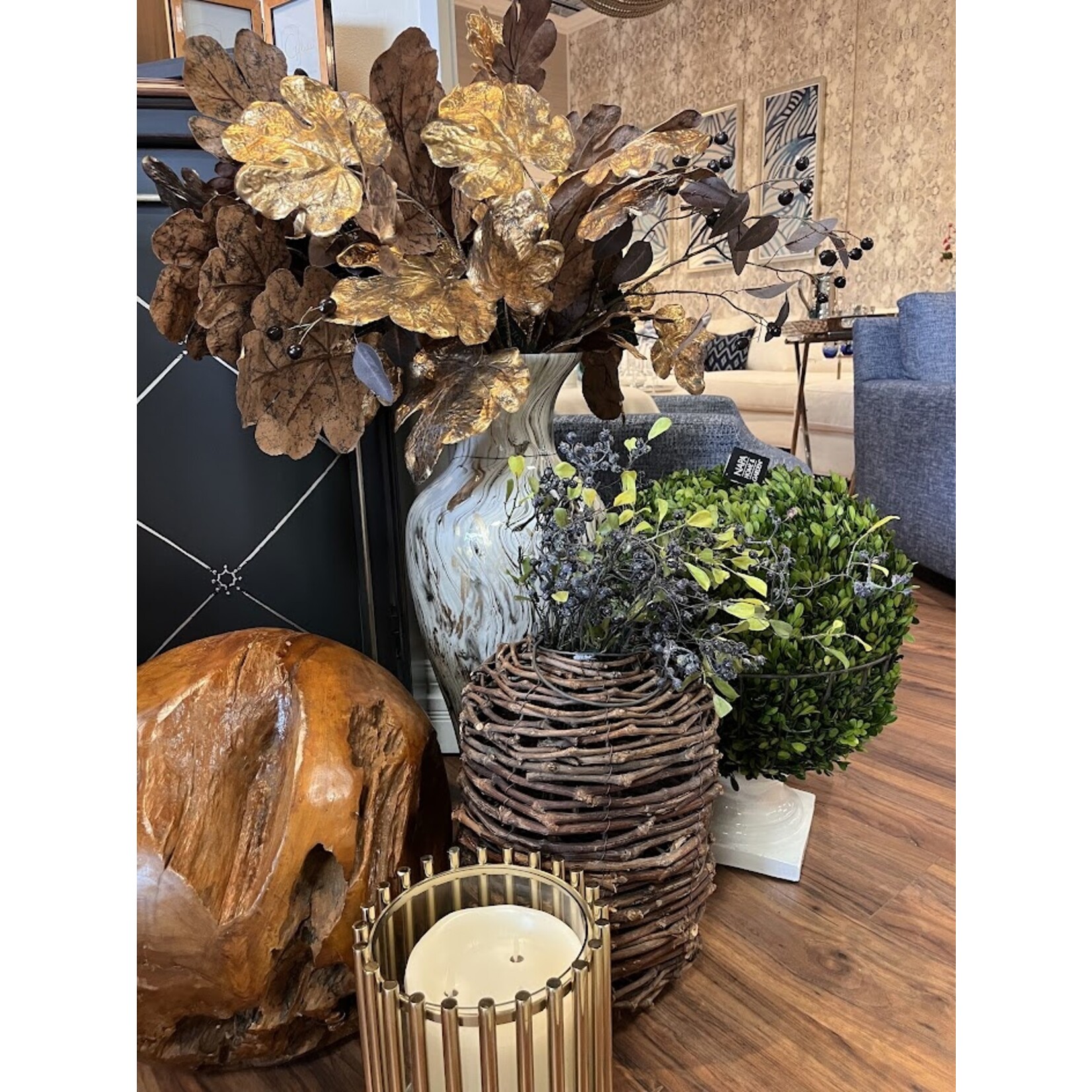 Two's Company Rattan Lantern