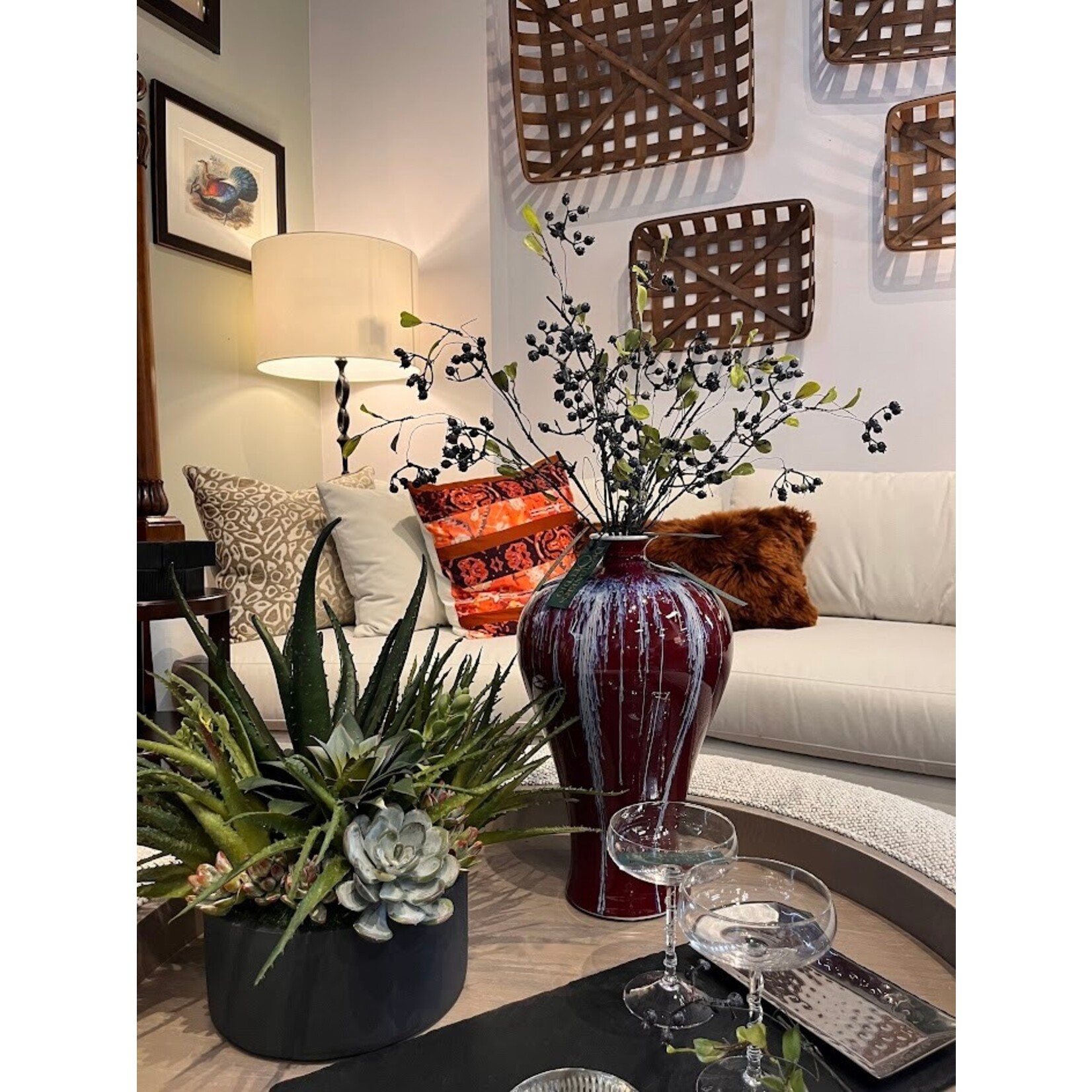 Tozai Weeping Oxblood Flambe Glaze Vase