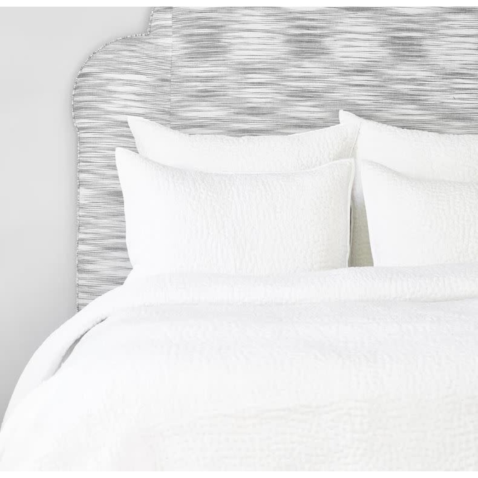 John Robshaw Textiles Organic Hand Stitched White Sham King