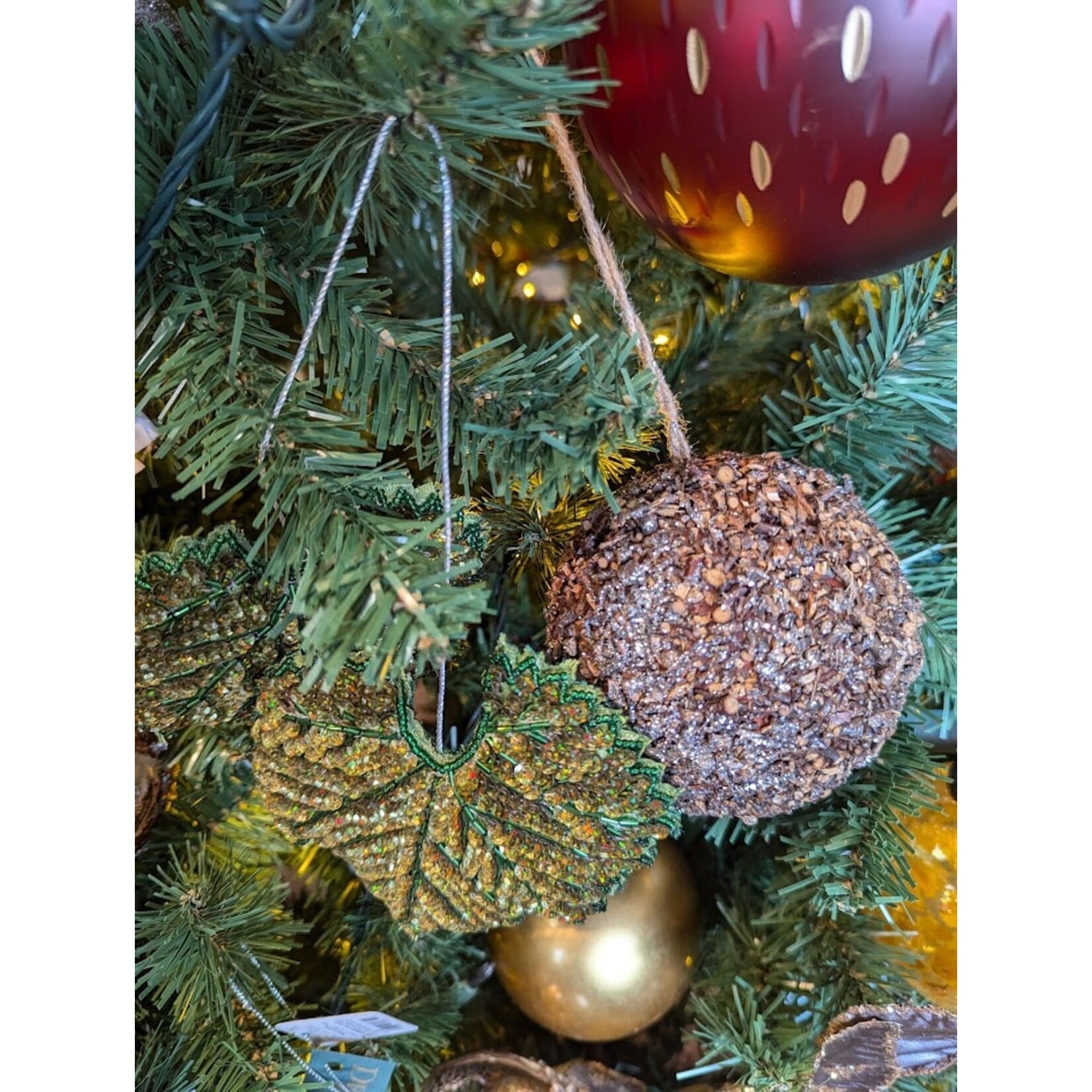 Napa Home and Garden Brown Glitter Ball Holiday Ornament