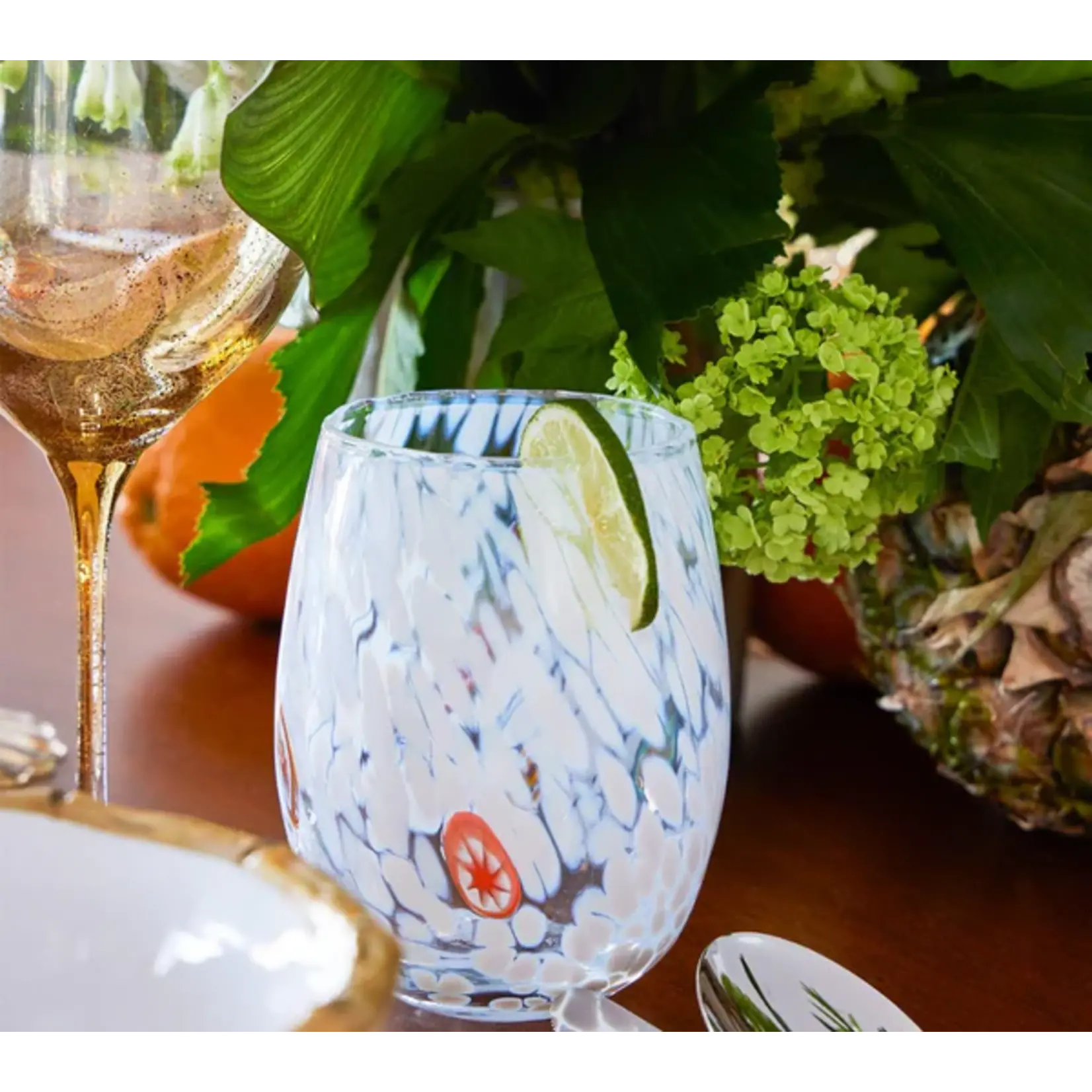 Kim Seybert Gala Glass Tumbler White