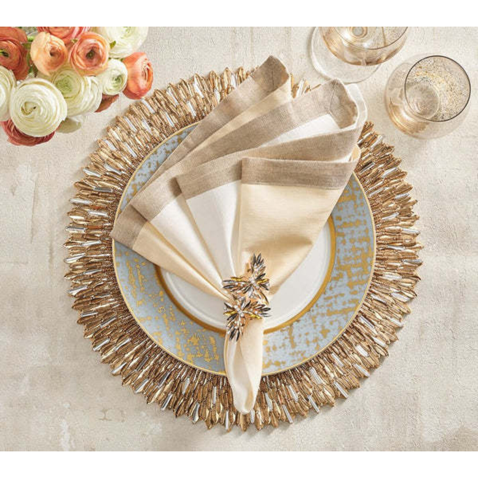 Kim Seybert Glass Gemstone Butterflies Napkin Rings Set of 4