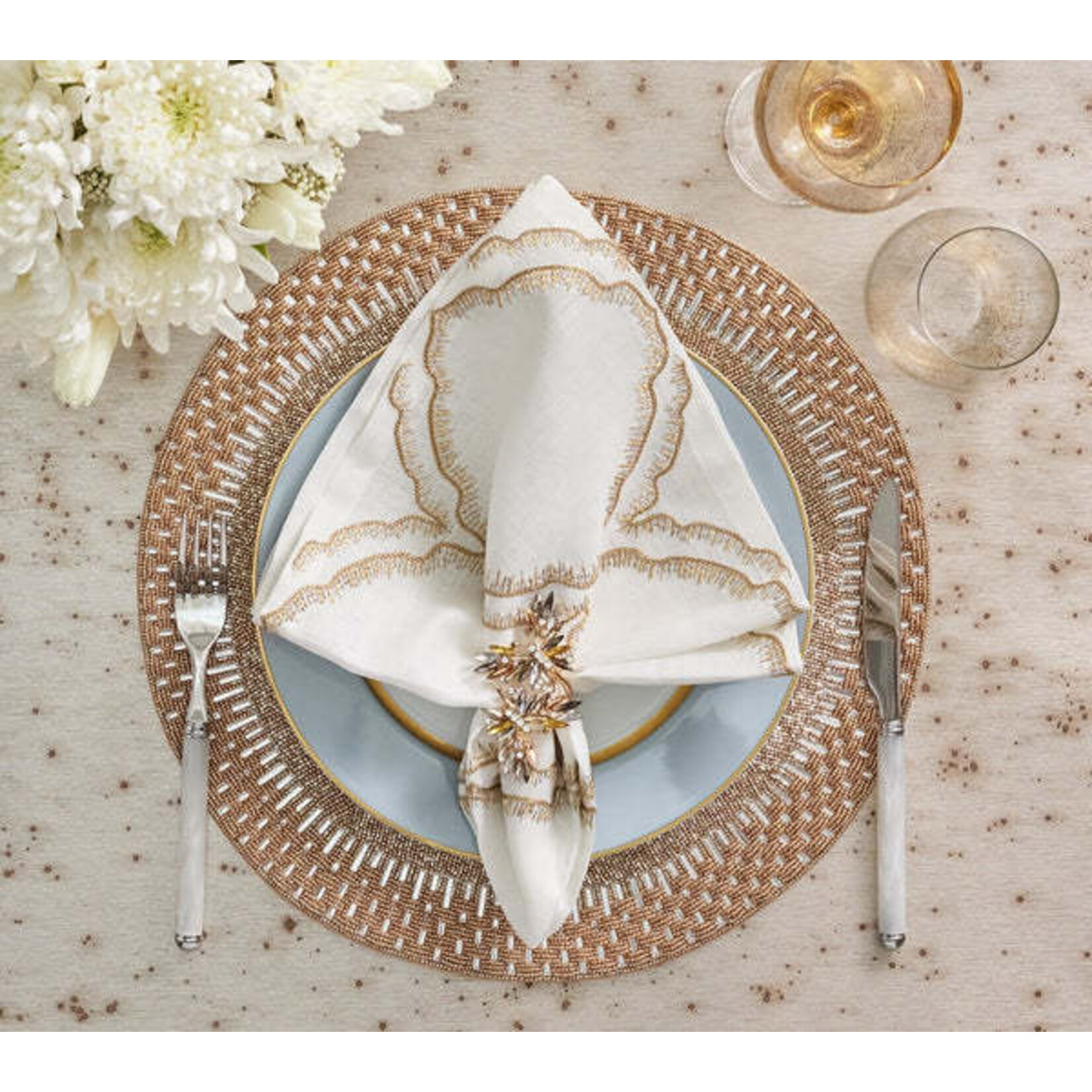Kim Seybert Glass Gemstone Butterflies Napkin Rings Set of 4