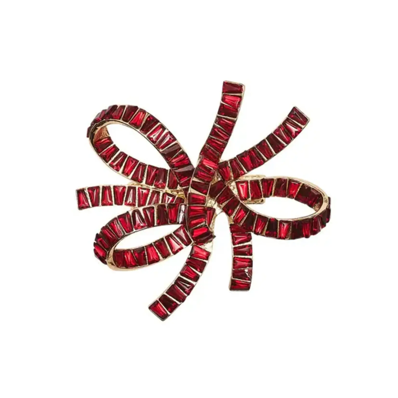 Kim Seybert Jeweled Bow Red Napkin Ring Set of 4