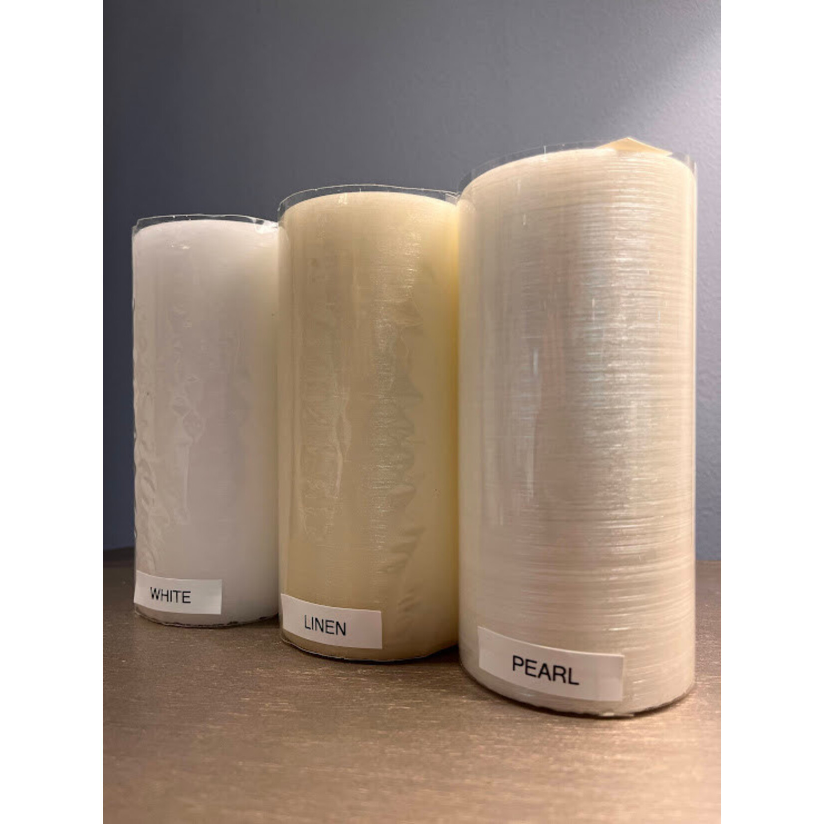 Point a la Ligne Very Large Pillar White Candle